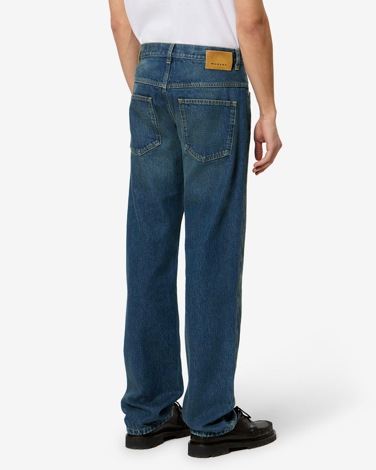 Isabel Marant Lewys PA0469HG jean droit bleu délavé