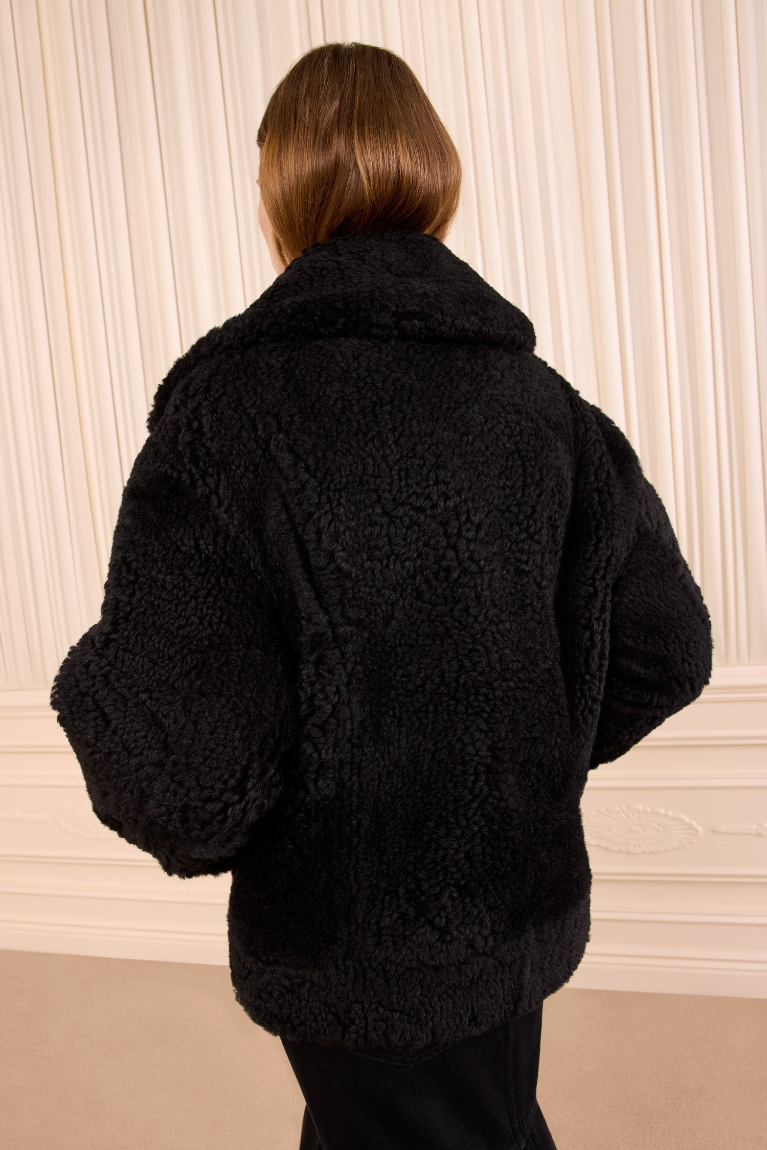 Ulla Johnson Manteau Nisha Noir réversible shearling