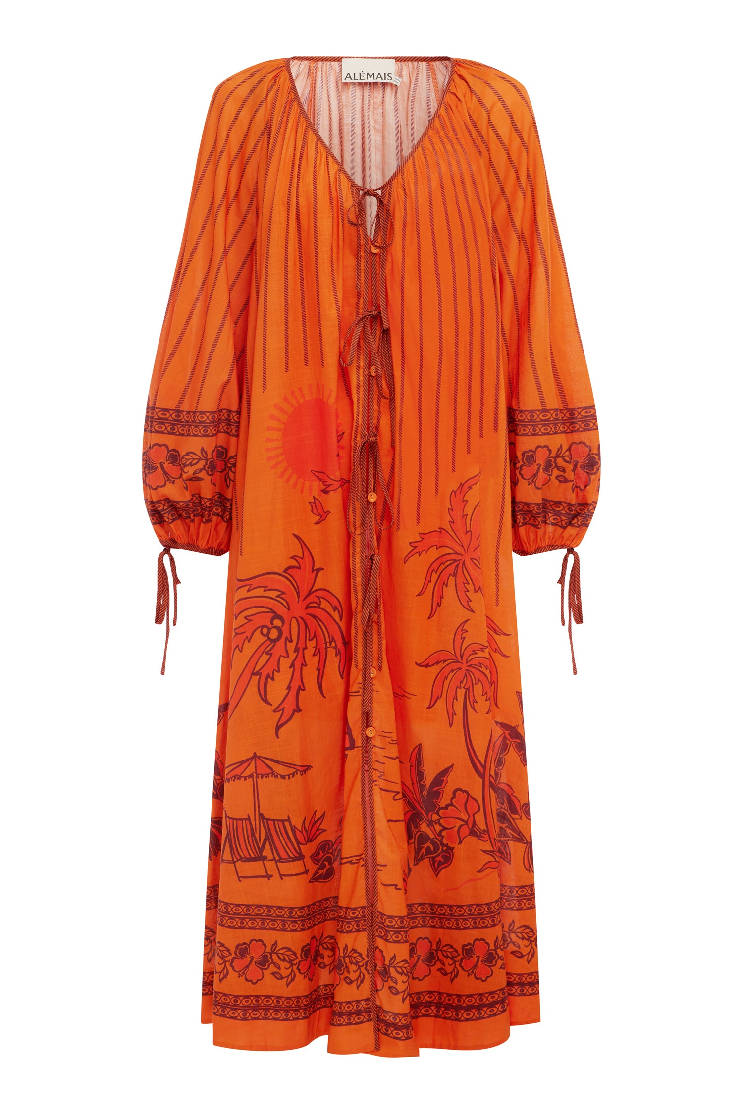 Alemäis Boathouse robe chemisier midi coton imprimée