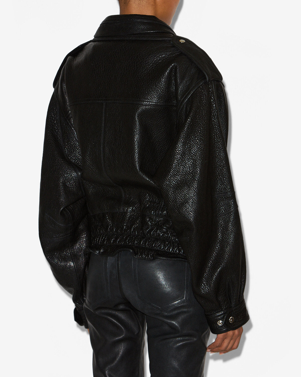 Isabel Marant Aneli veste cuir noir agneau courte