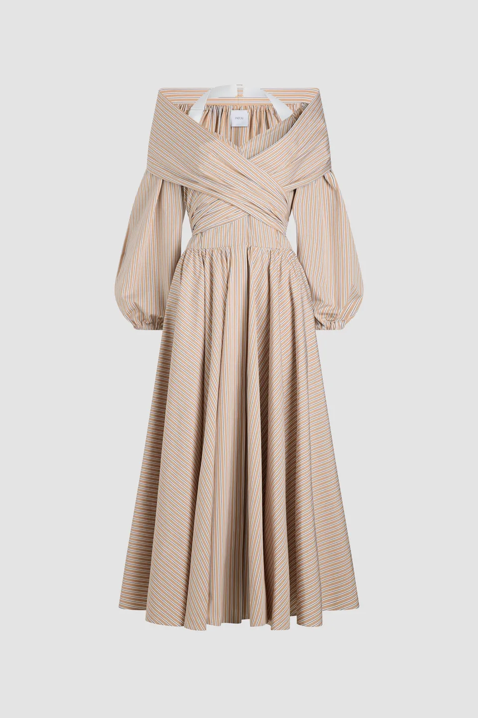 Patou robe P25DR16501905067 Beige Stripes popeline bio
