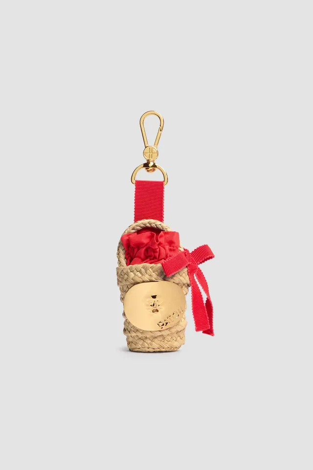 Patou Jewellery Iconic bucket charm breloque raphia rouge TU