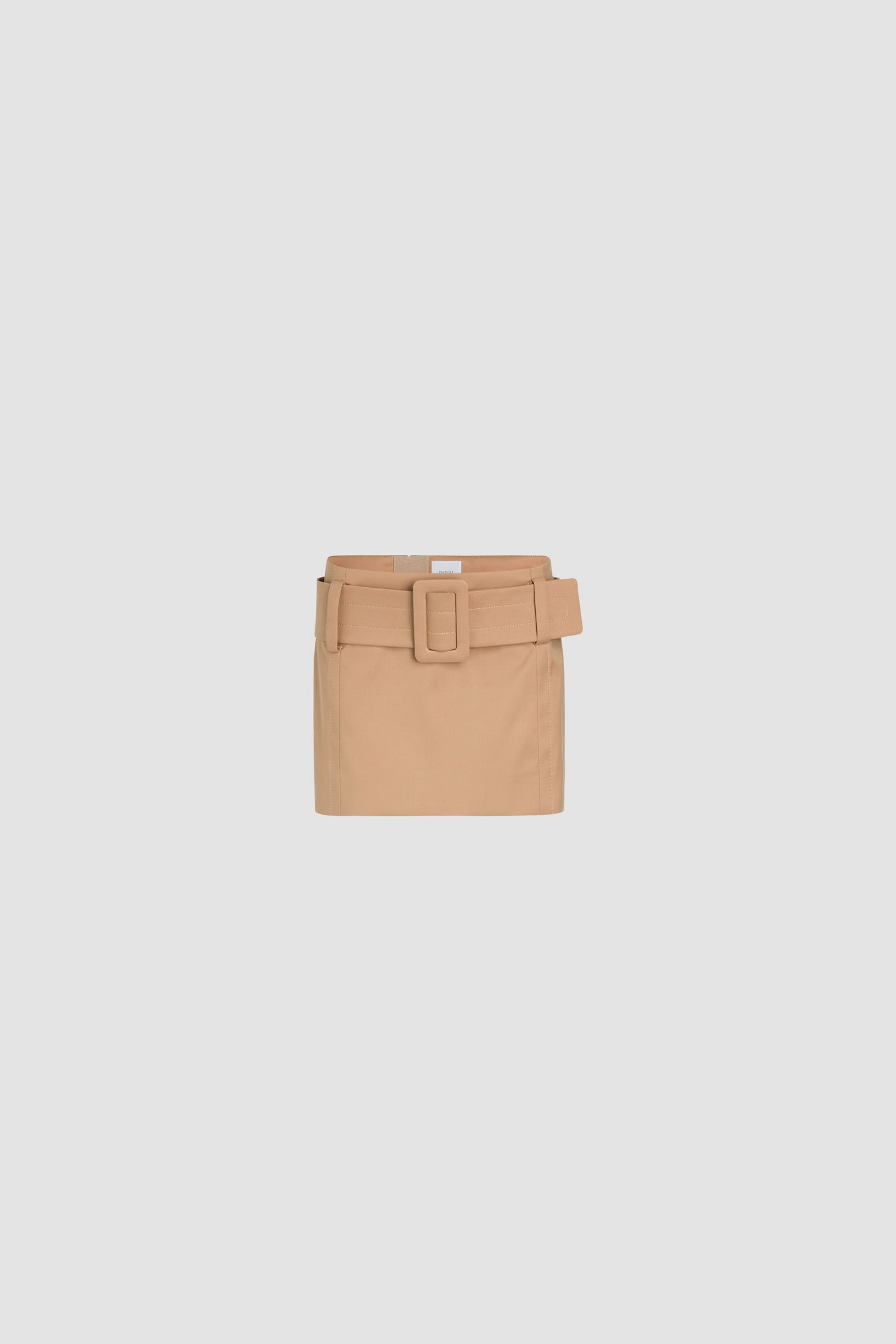 Patou P25SK076 jupe mini praline ceinture coton bio