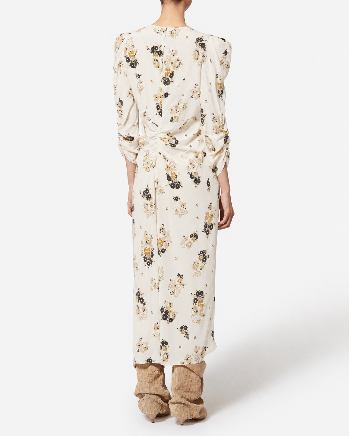 Isabel Marant Albini robe écru soie fleurie
