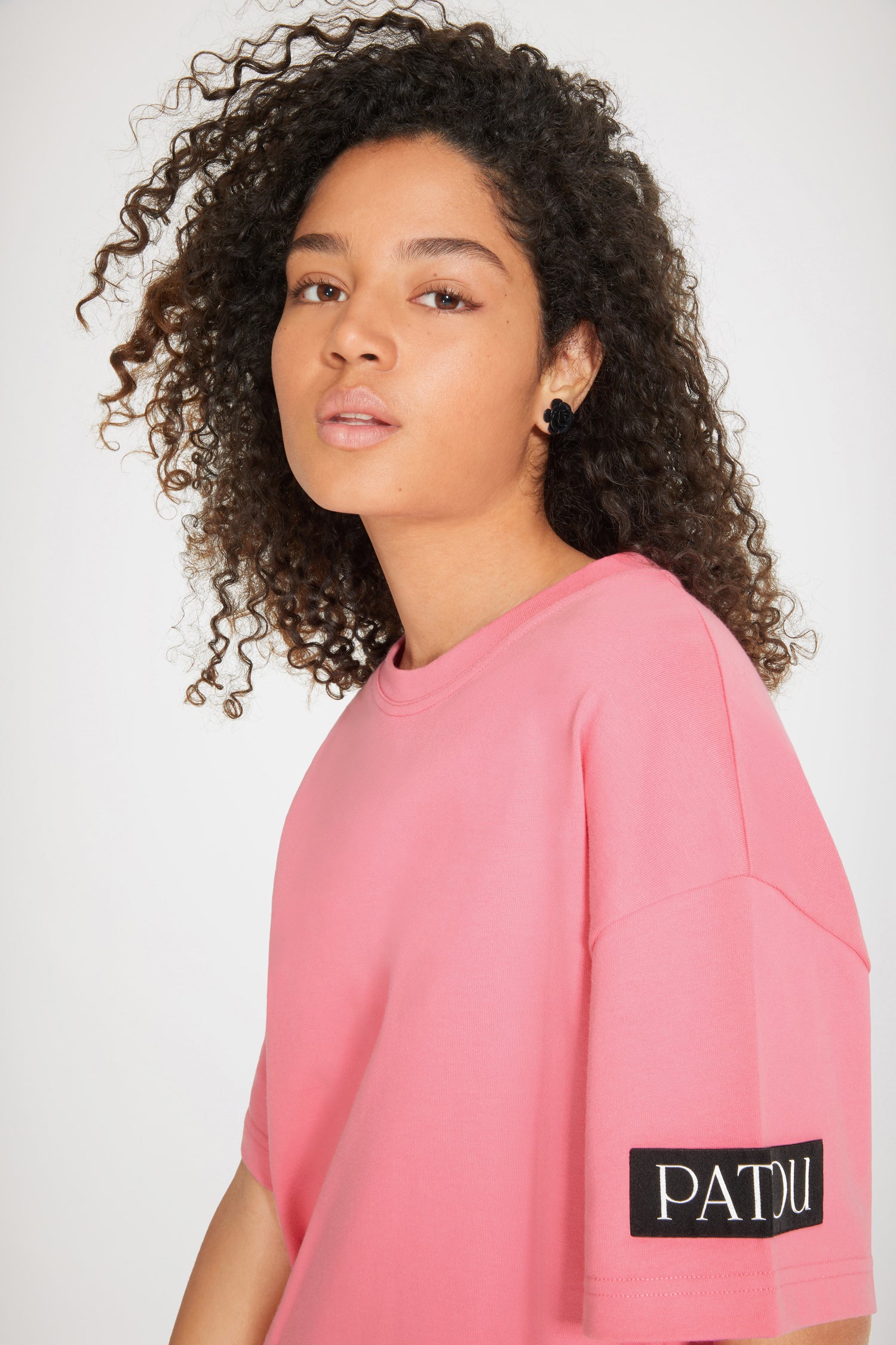 Patou JE057 robe t-shirt coton bio rose col amovible