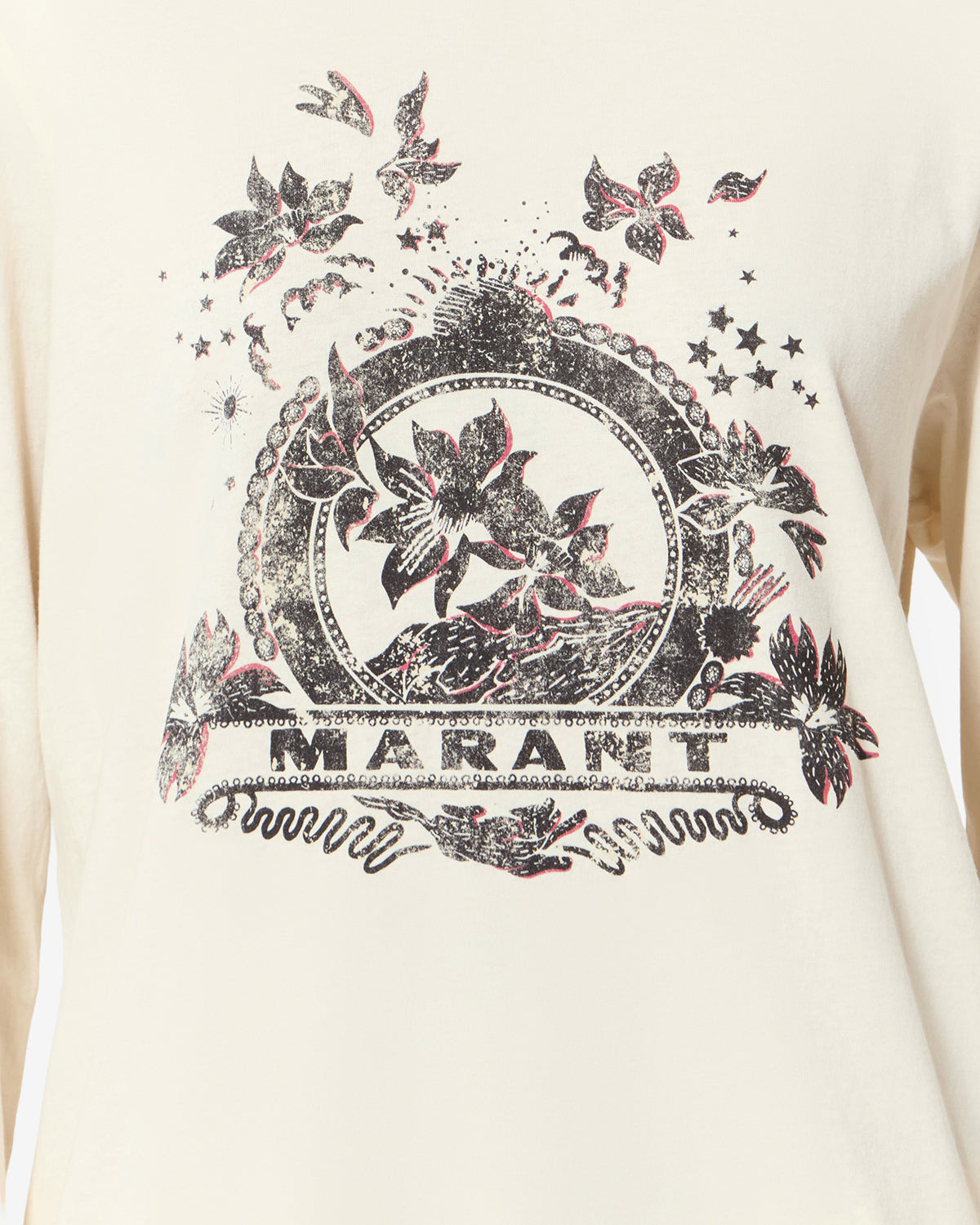 Isabel Marant Martine TS0245 t-shirt écru coton hibiscus