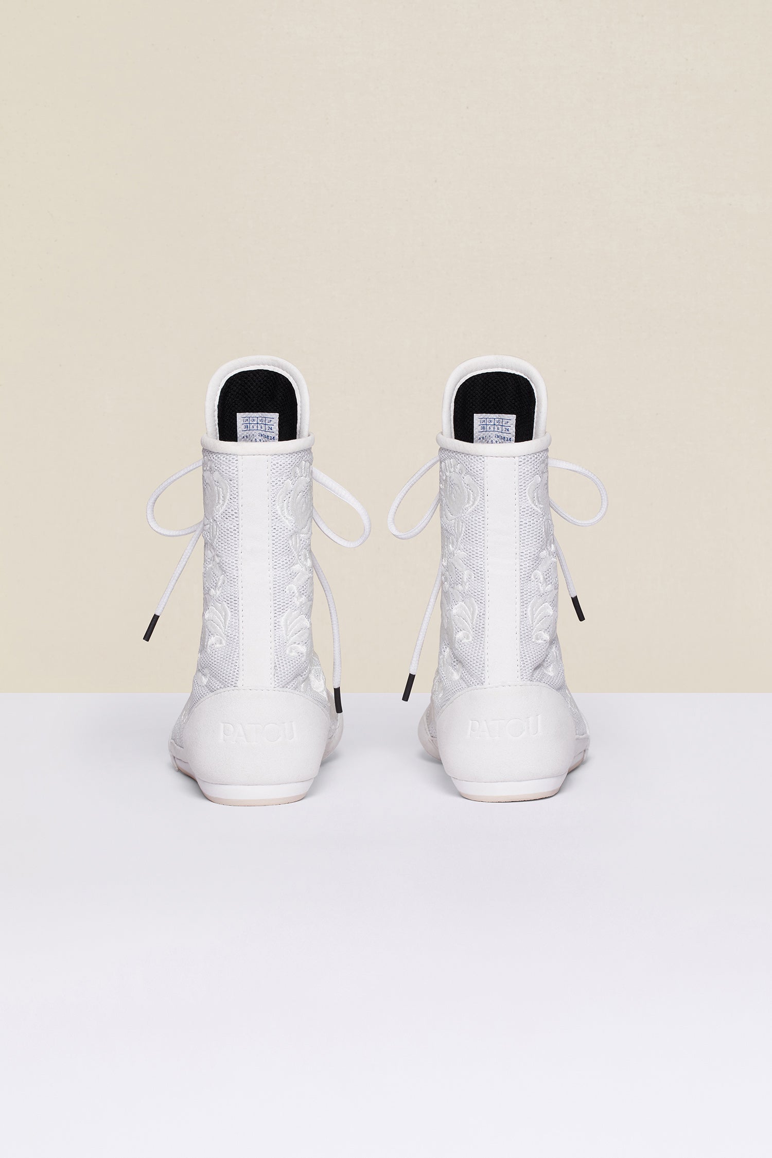 Patou FO201 Baskets Montantes Blanches Brodées
