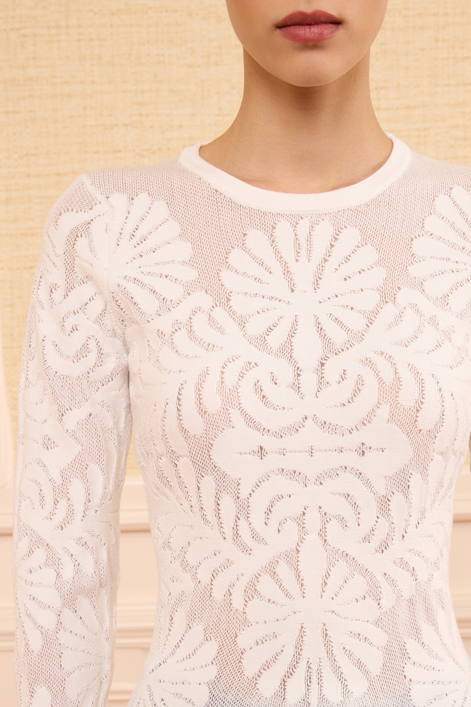 Ulla Johnson Knits Myra Pull Blanc Cowrie Jacquard