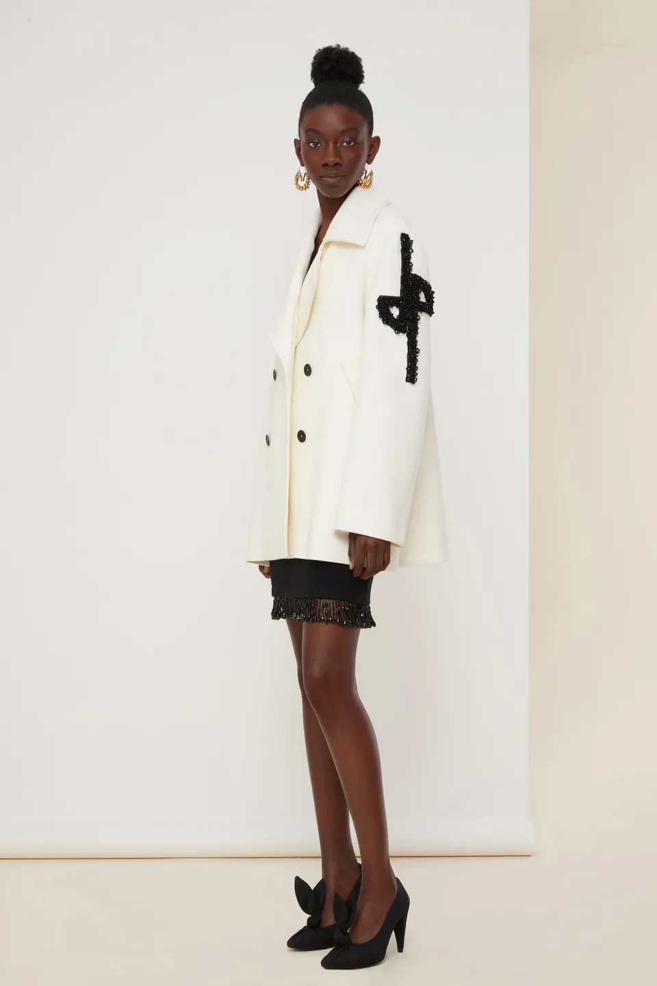 Patou Coats CO001 caban laine vierge Perle