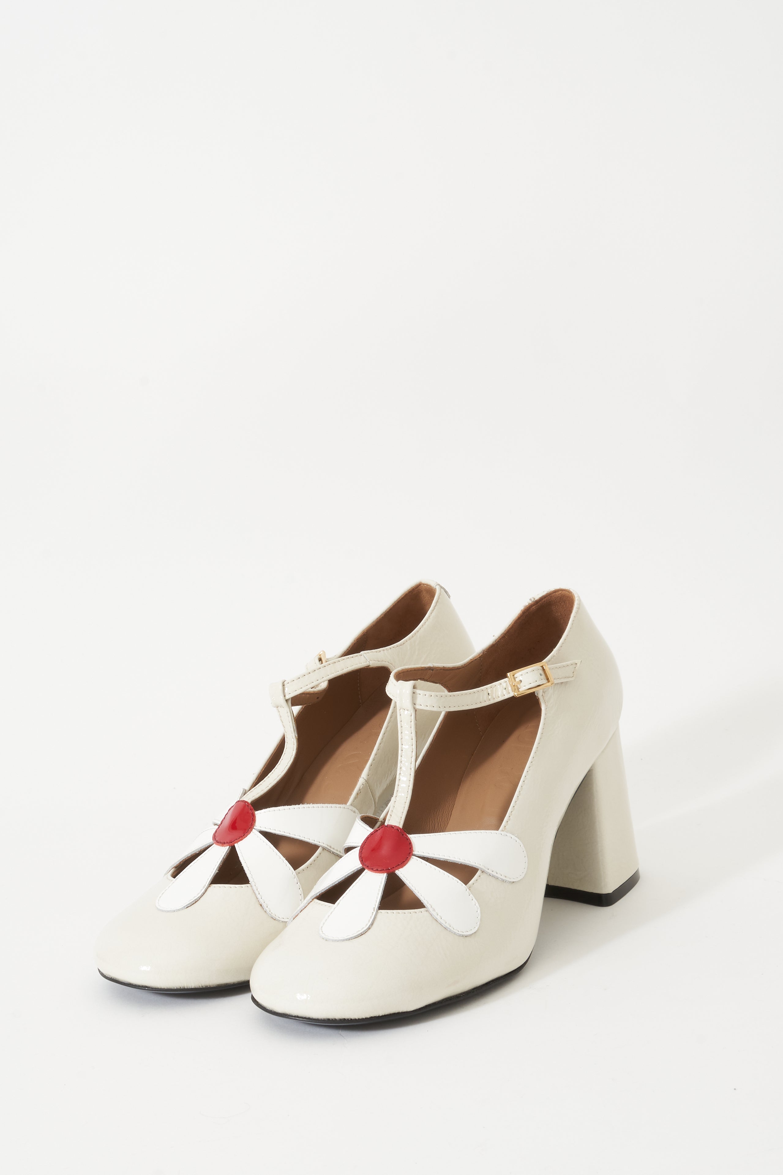 Paul & Joe Daisy babies cuir vernis marine 8cm