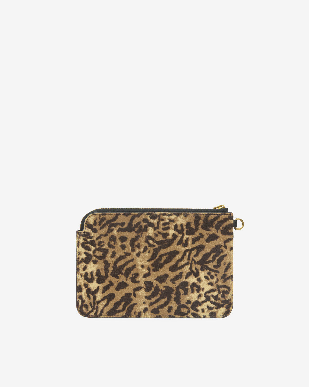 Isabel Marant Oskan pochette fauve cuir zèbre 20 cm