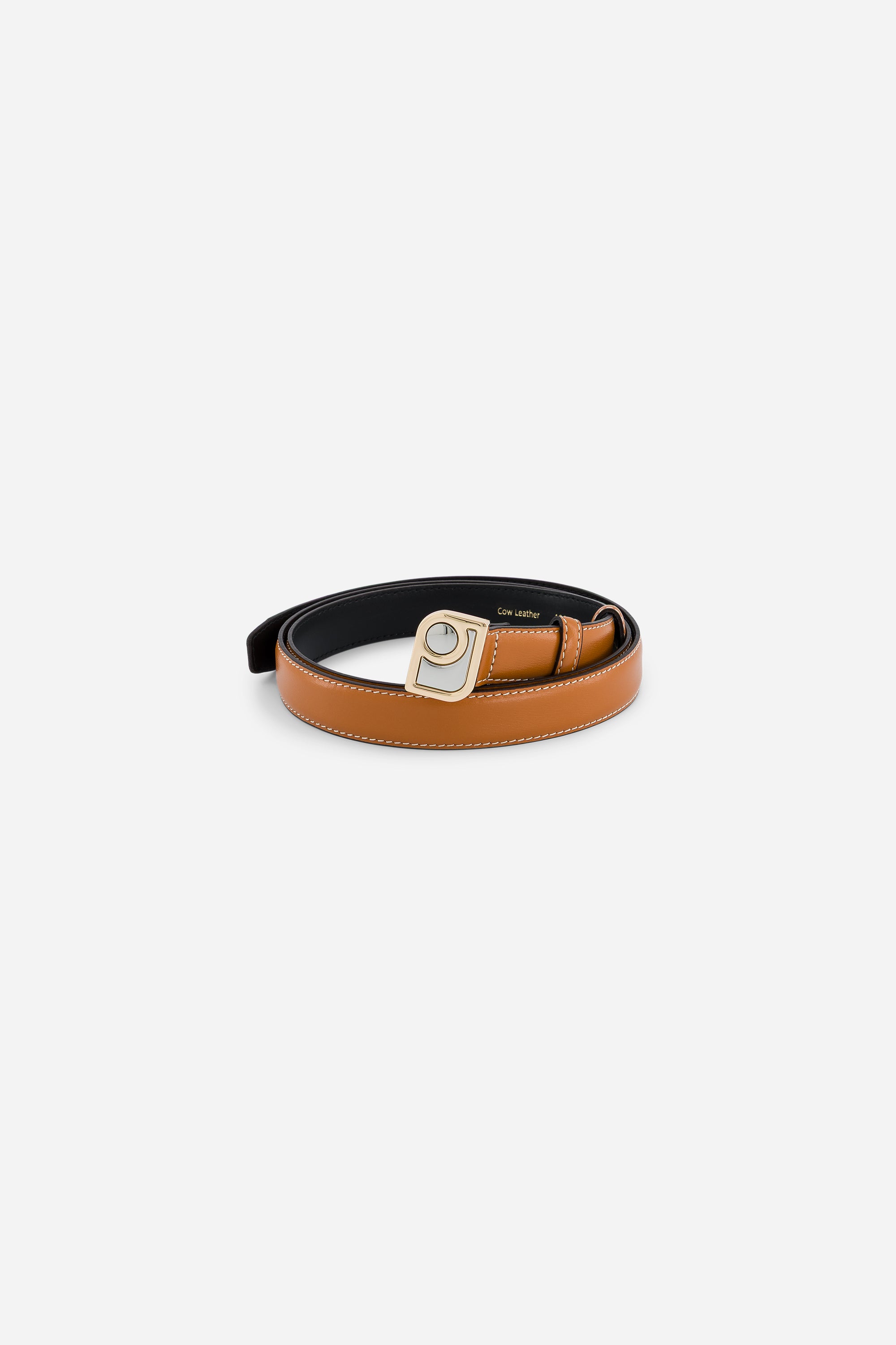 Paul & Joe Rosée ceinture cuir noir boucle logo 80