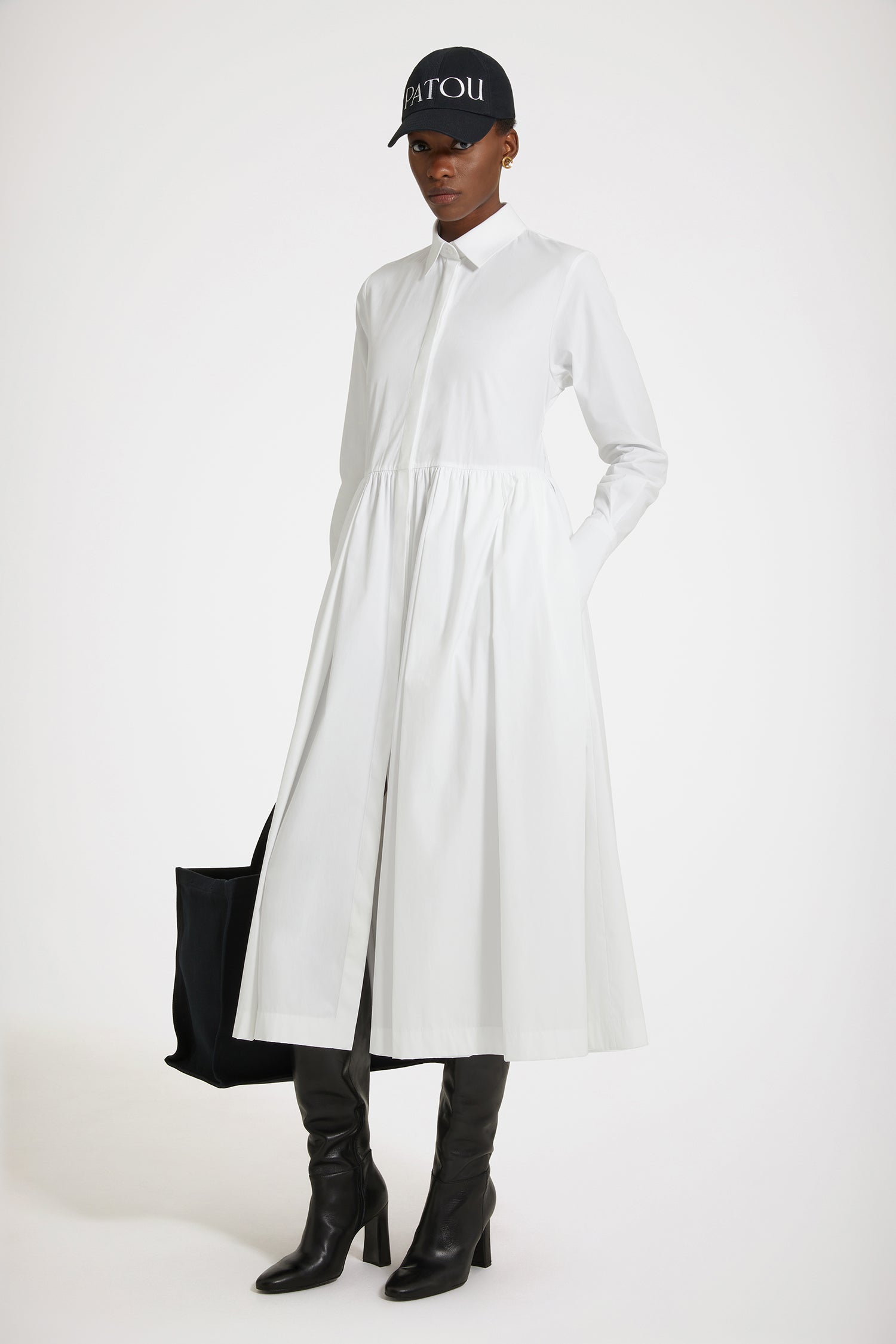 Patou Robe Chemise Midi Coton Bio Blanche 34-44