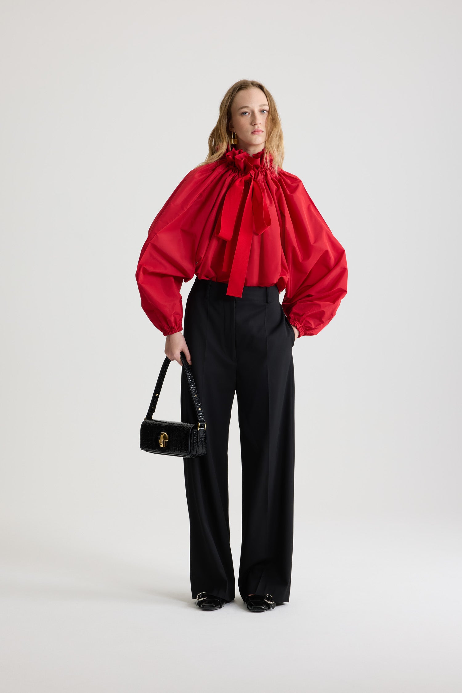 Patou La Patou TO017 blouse faille rouge