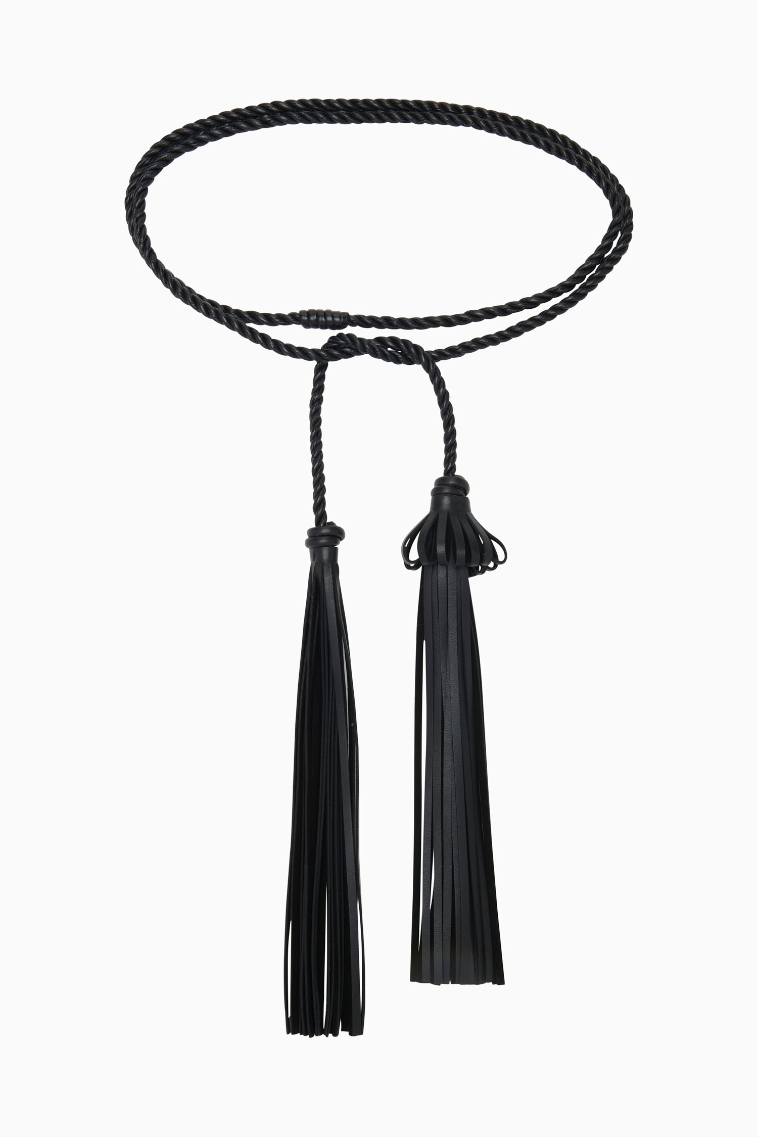 Ulla Johnson ceinture cuir noir glands OS