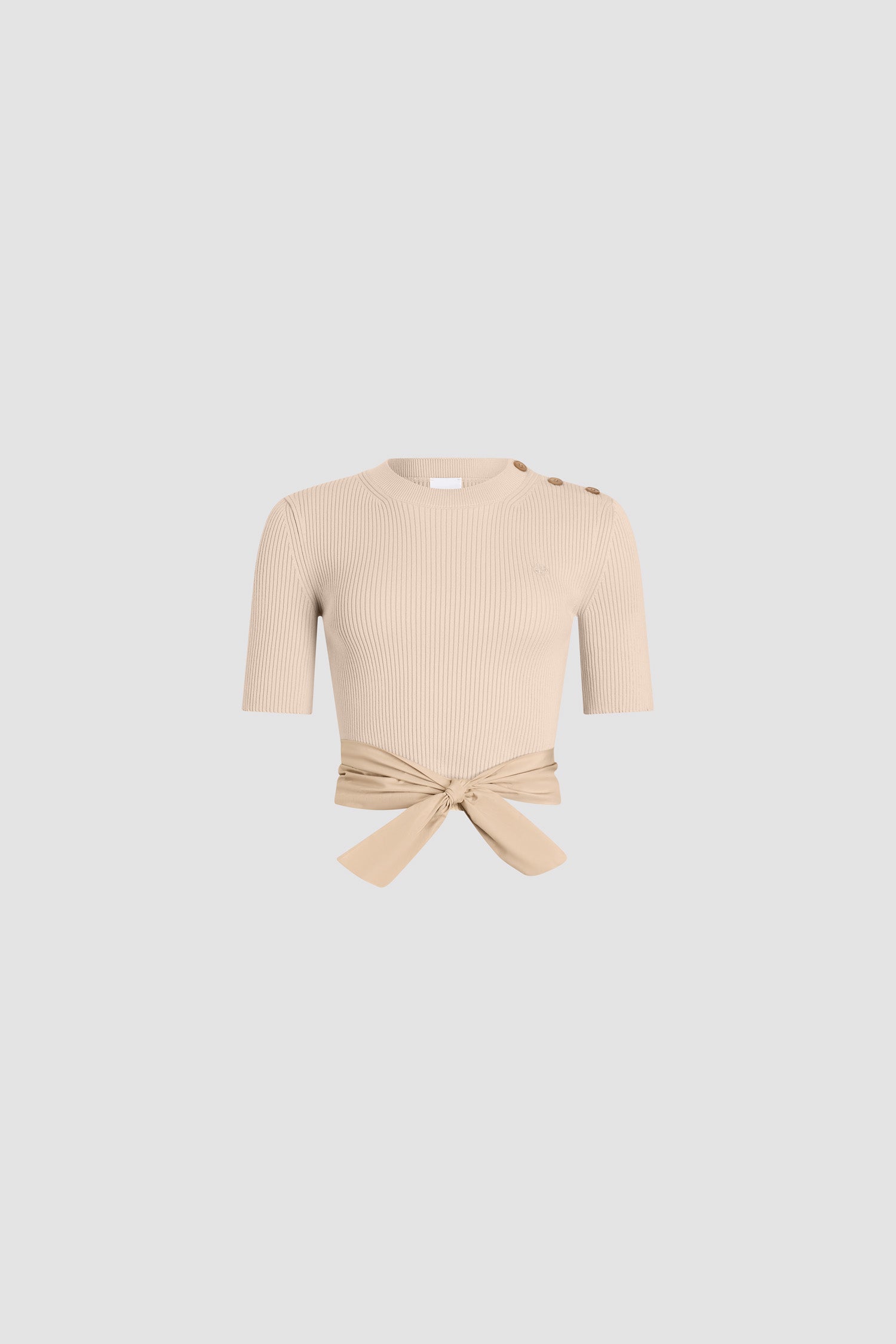 Patou KN323 t-shirt coton bio noeud faille Dune XS-XL