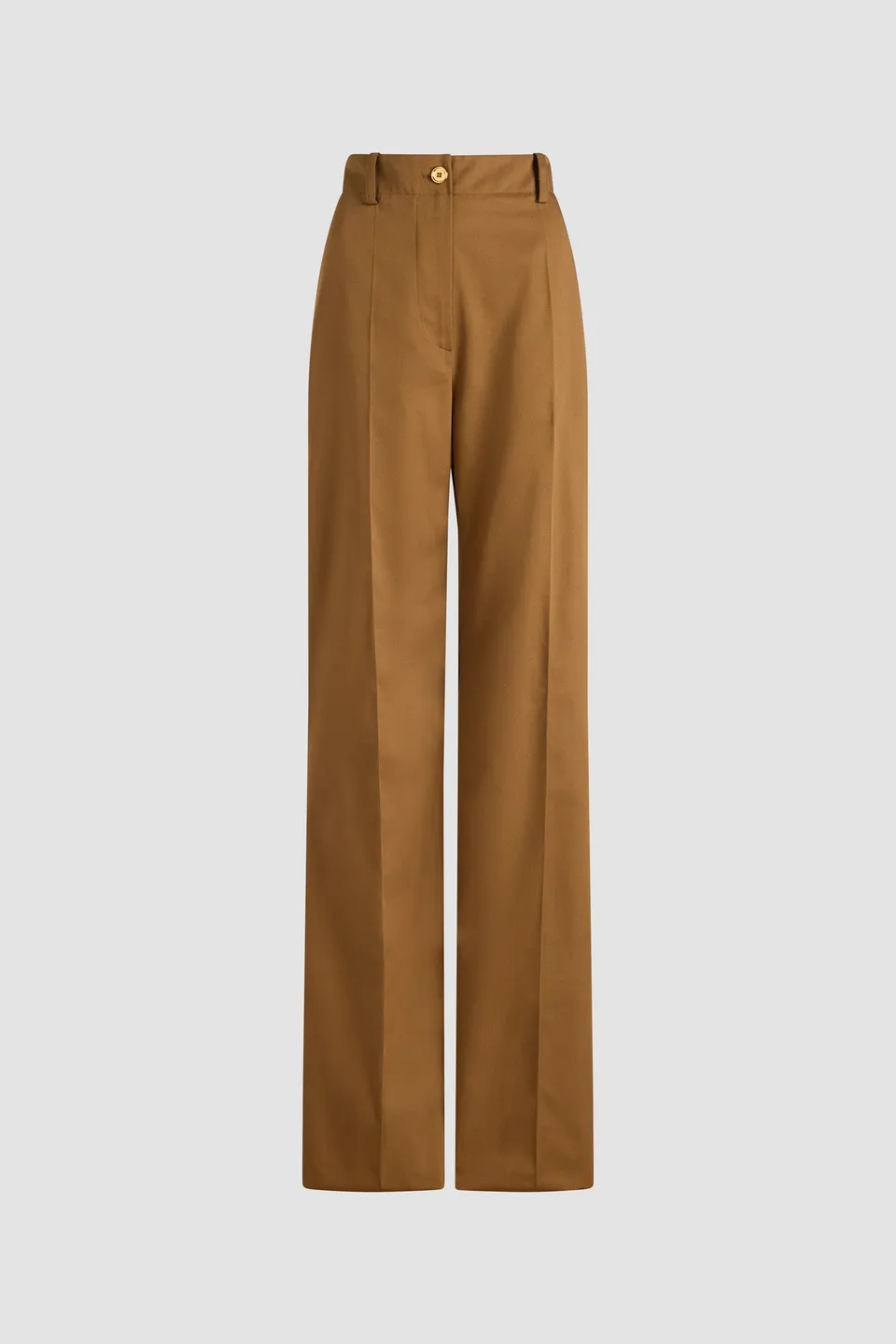 Patou Iconic long trousers pantalon gabardine noisette