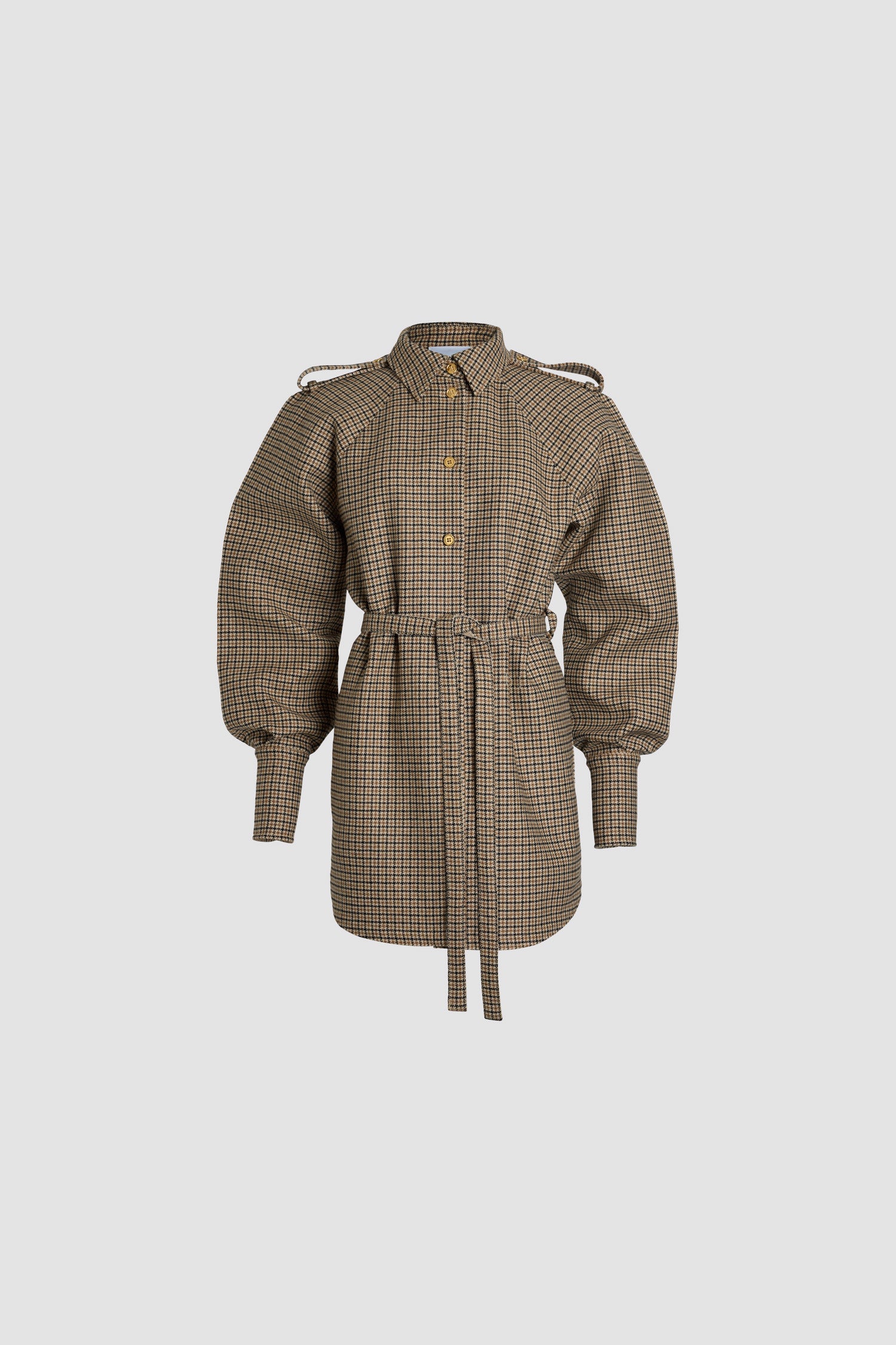 Patou DR153 mini robe chemise pied-de-poule