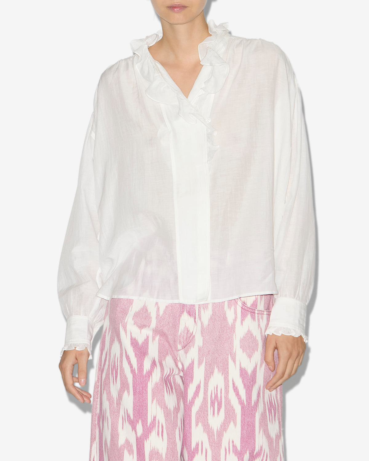 Isabel Marant Pamias HT0001FC-B3J04E Chemisier blanc volants