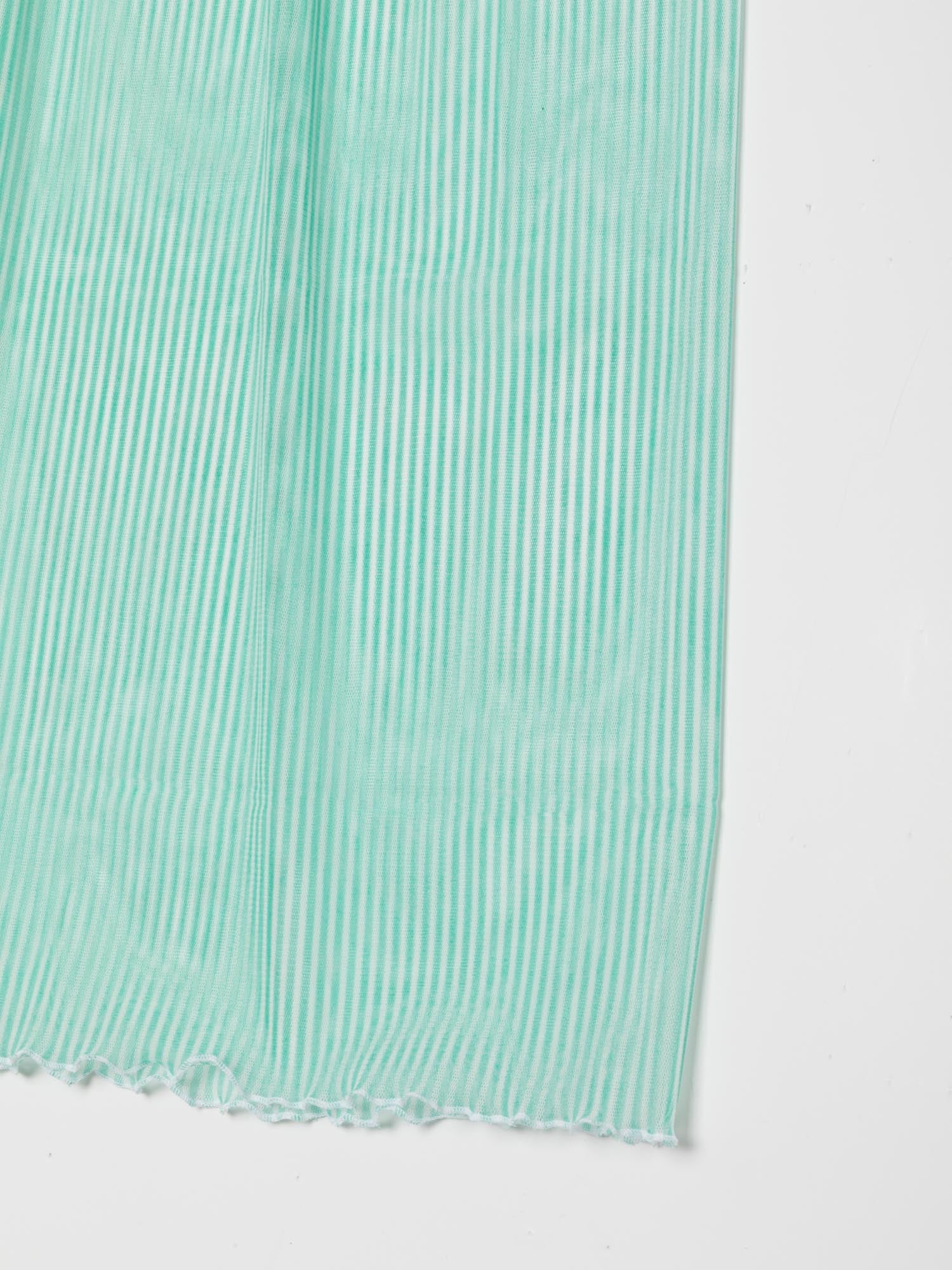 Ester Manas Mint jupe verte rayée en mesh droite