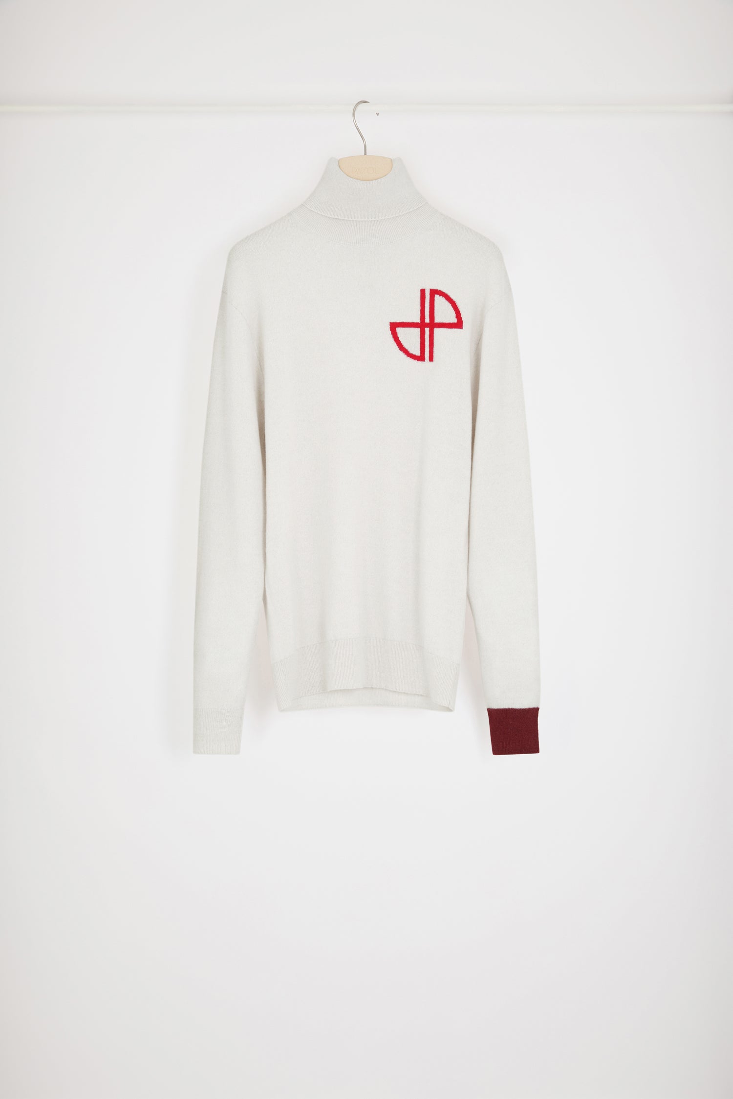 Patou KN133 pull col roulé laine Avalanche blanc