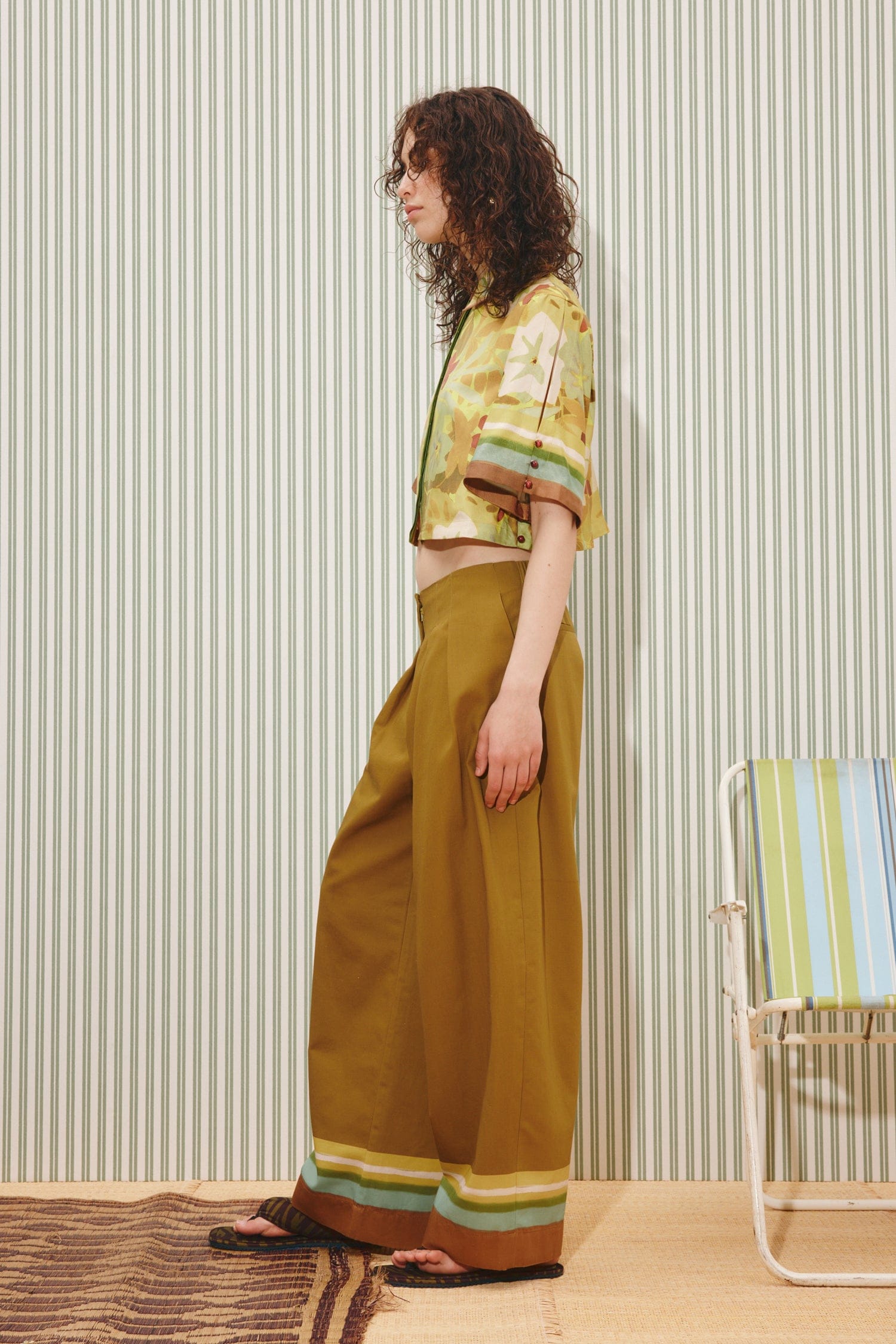 Alemaïs Maxi Cropped Shirt chemisier coton imprimé