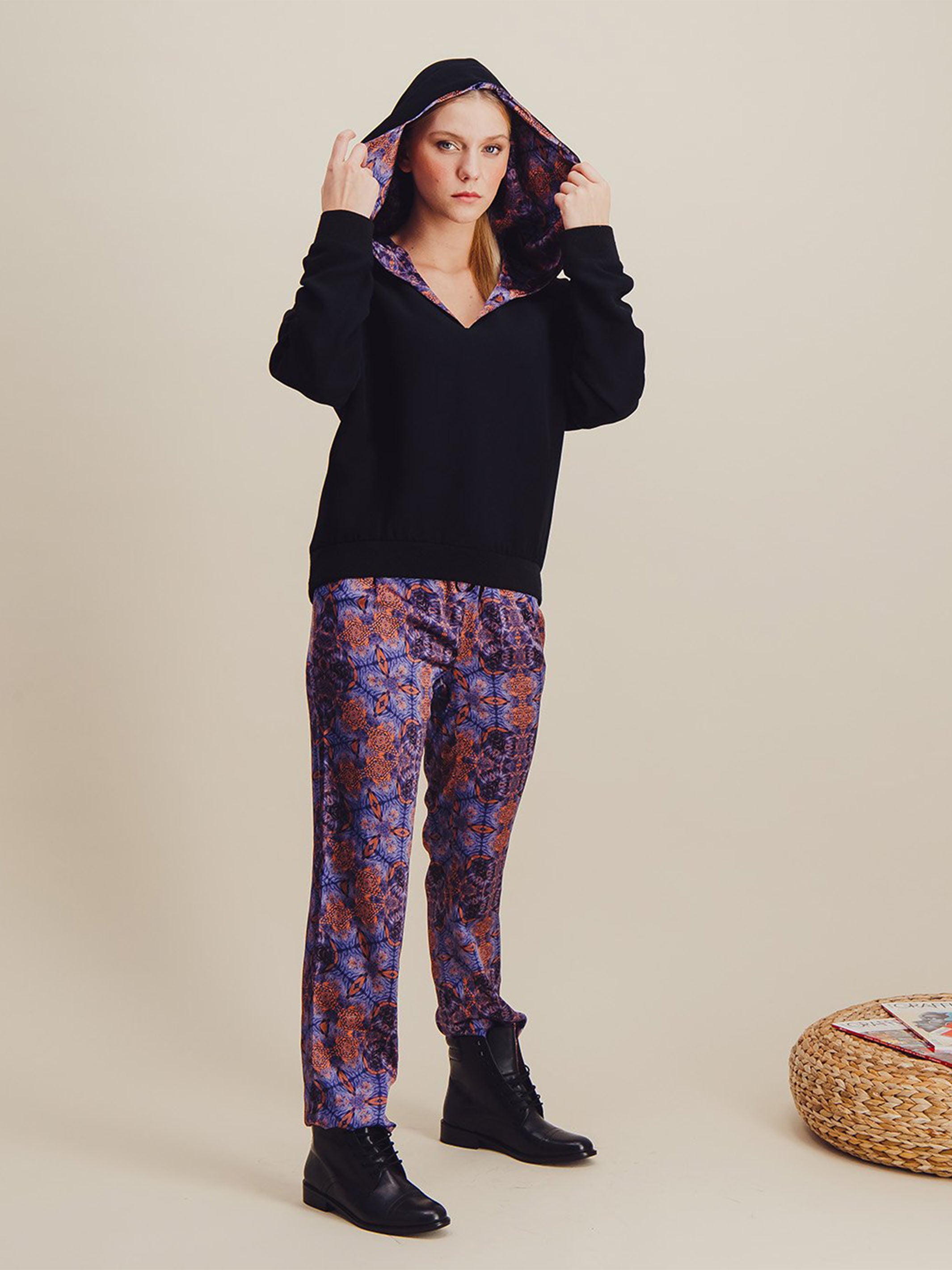 Anahide Saint André Equinoxe sweat capuche viscose soie