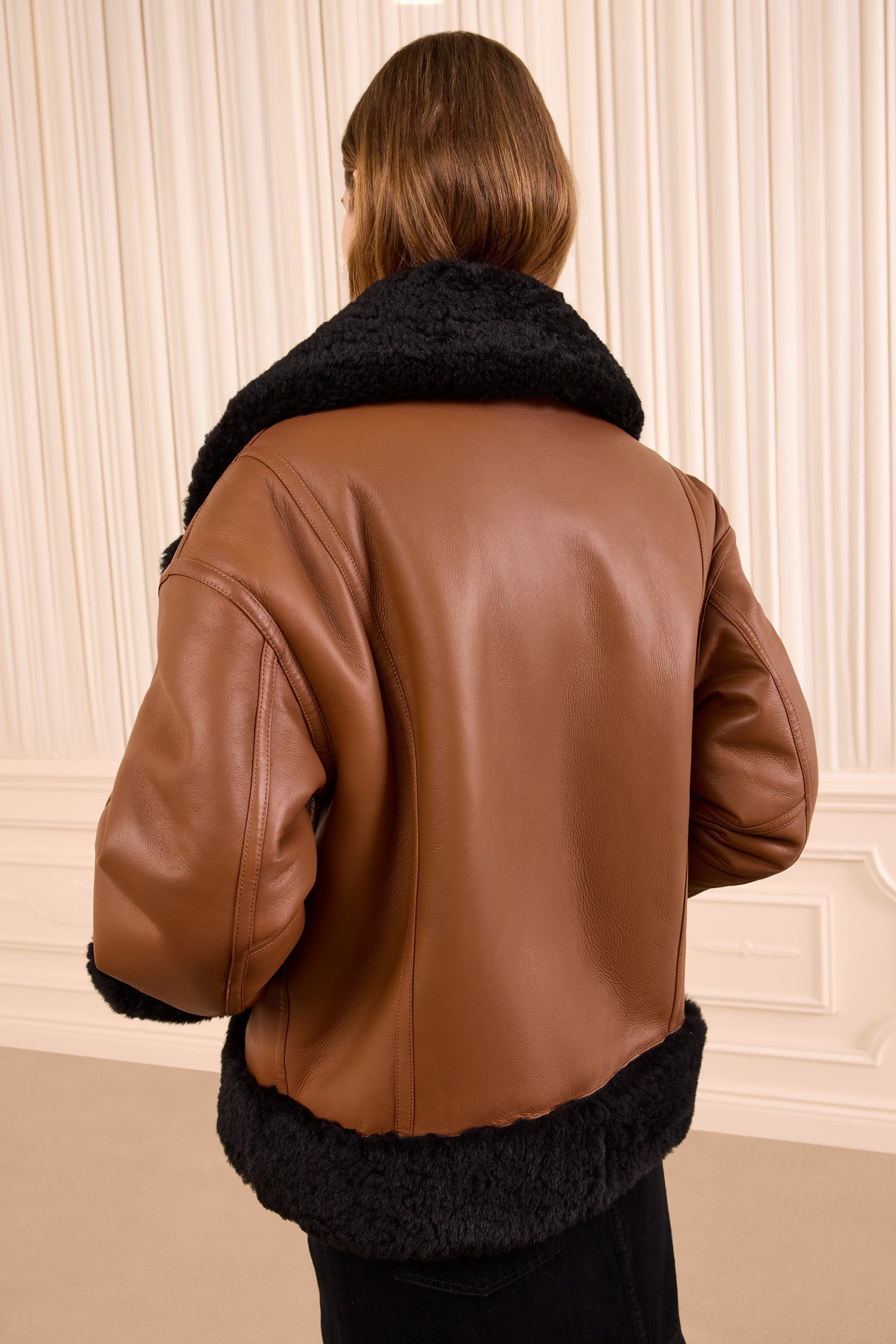Ulla Johnson Manteau Nisha Noir réversible shearling