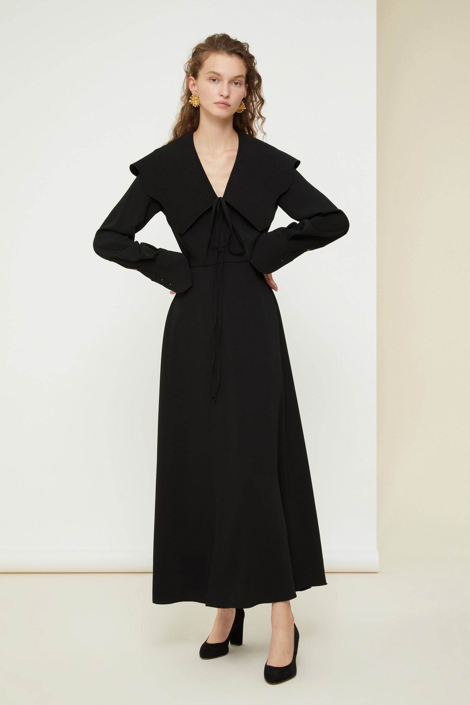 Patou H21DR0620012999B robe maxi cady noir col