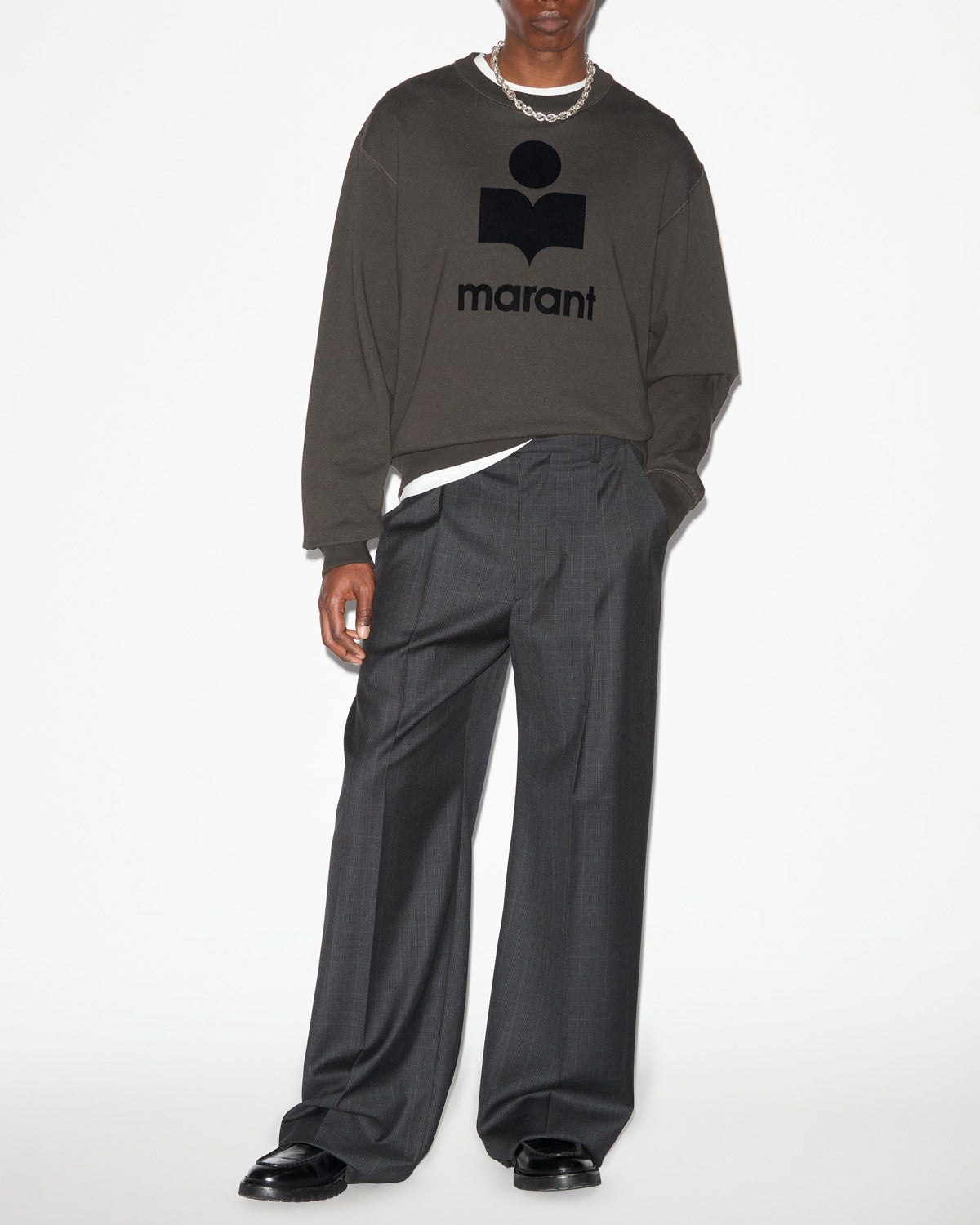 Isabel Marant Mikoy sweat coton noir délavé logo