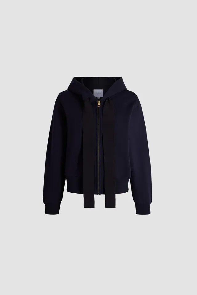Patou E26SP0679985694N sweat zippé bleu coton bio