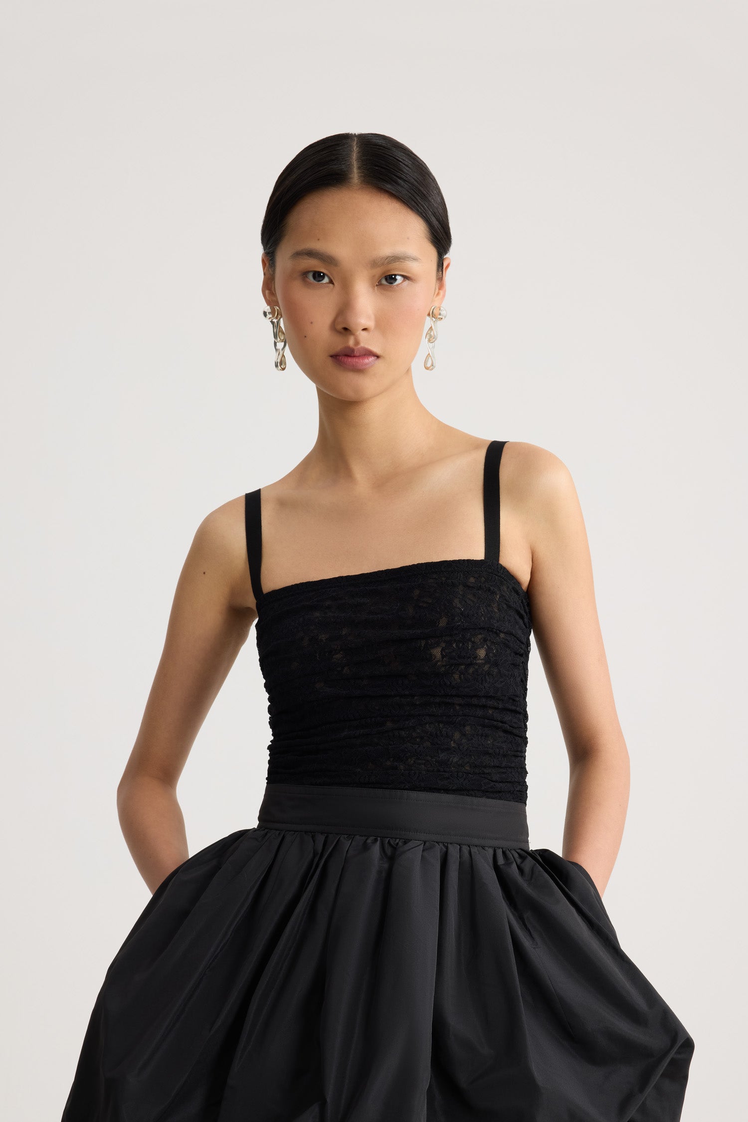 Patou JE242 top twinset dentelle noir