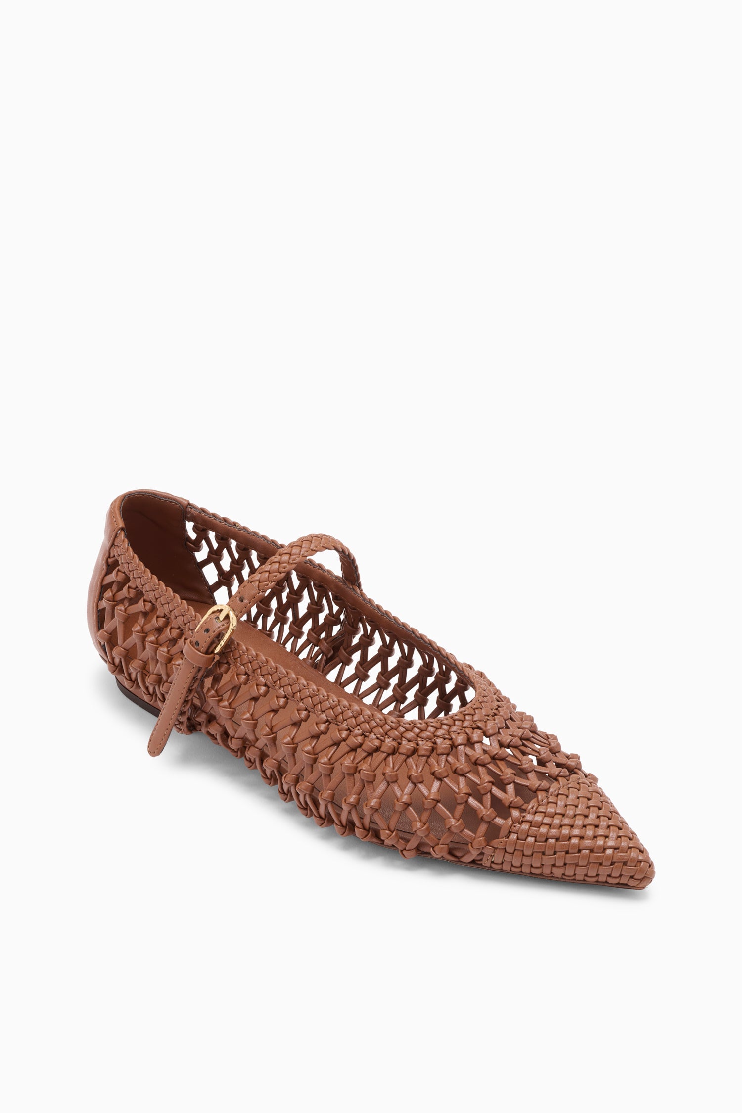 Ulla Johnson Gracie ballerines chestnut cuir vegan bout pointu