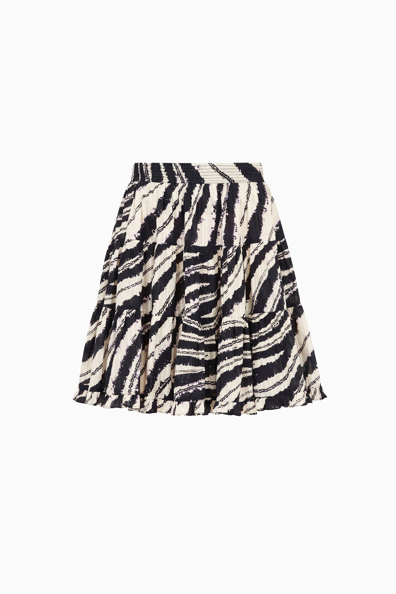 Ulla Johnson Oriane mini jupe Shibori Wave volants poches