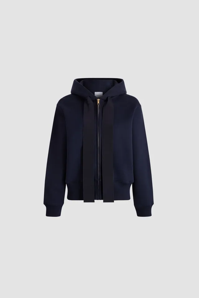Patou P26JE2439985694N sweat à capuche bleu marine coton bio