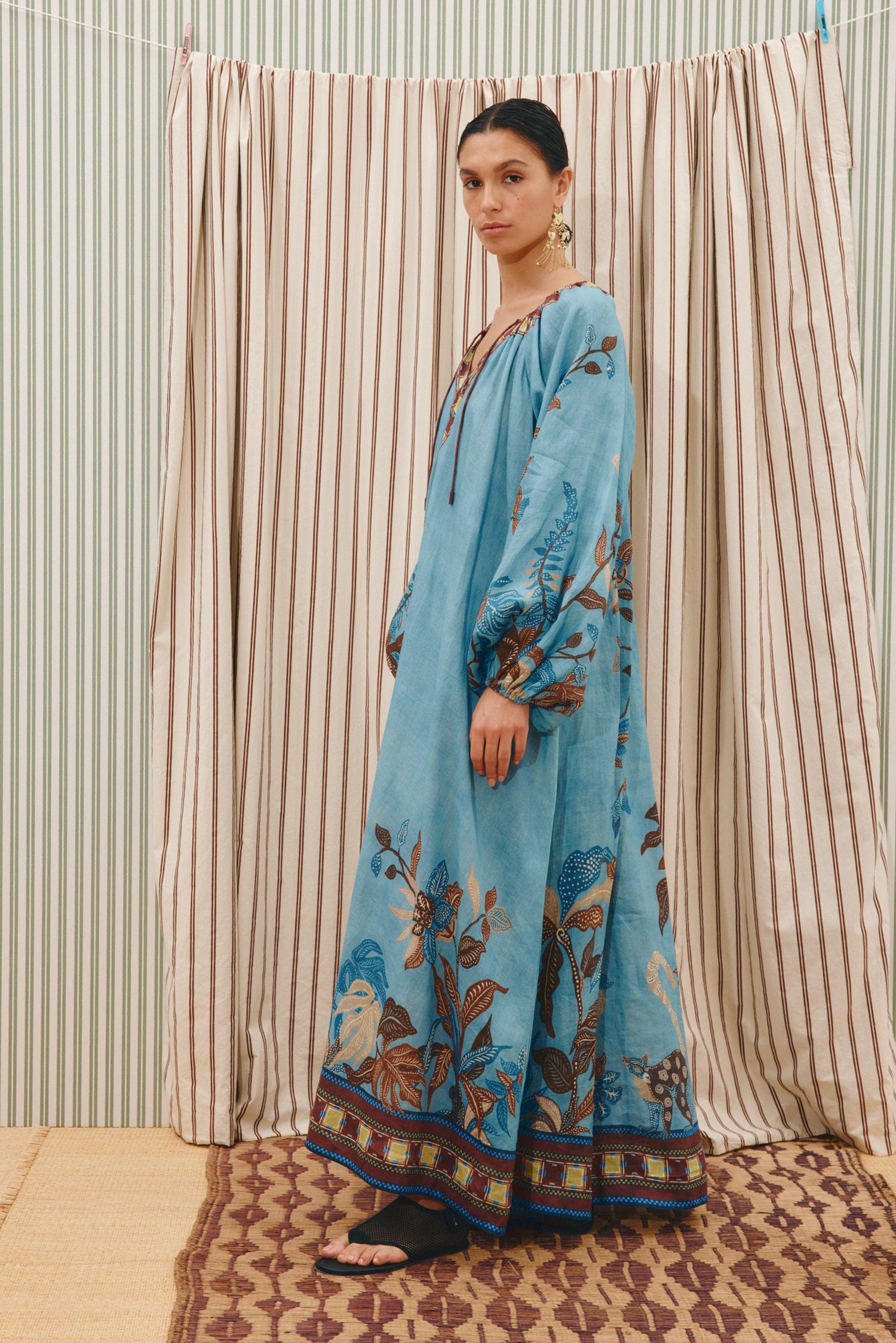 Alemäis Georgie Pool robe maxi ramie imprimé