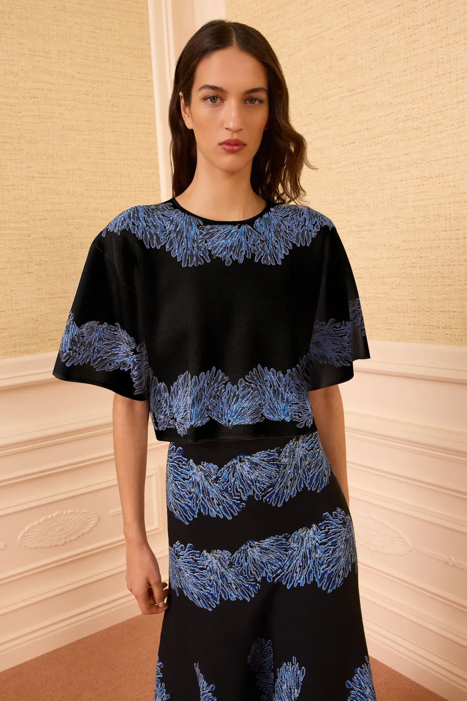 Ulla Johnson Alara PF260732 top lapis jacquard
