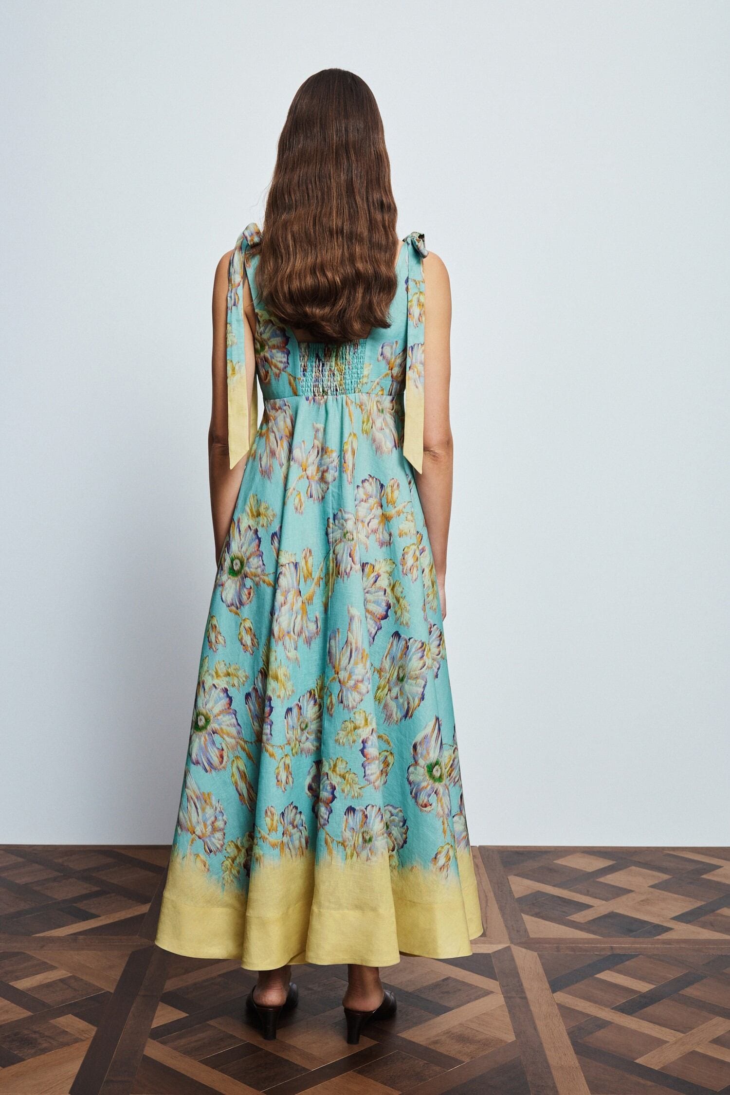 Alemäis Jerry Ballet robe midi lin fleurie poches