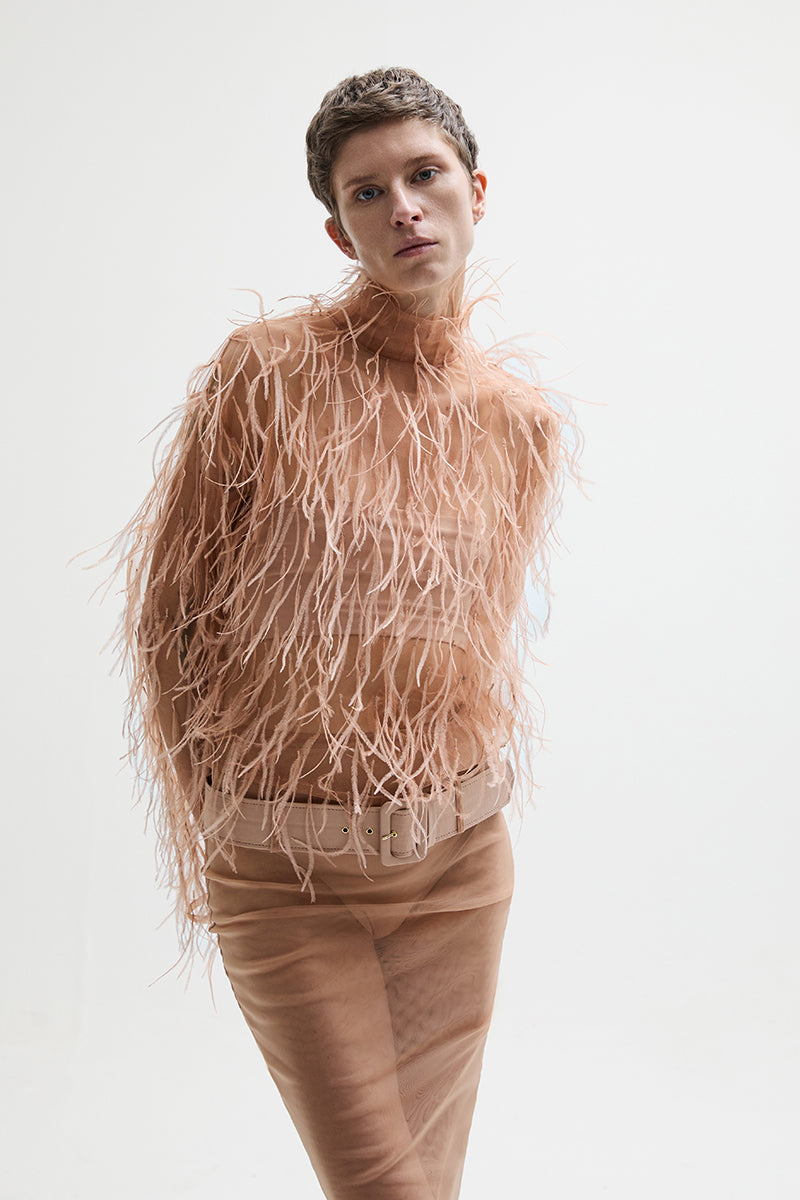 ATU Body Couture Aerial top tulle plumes taille S