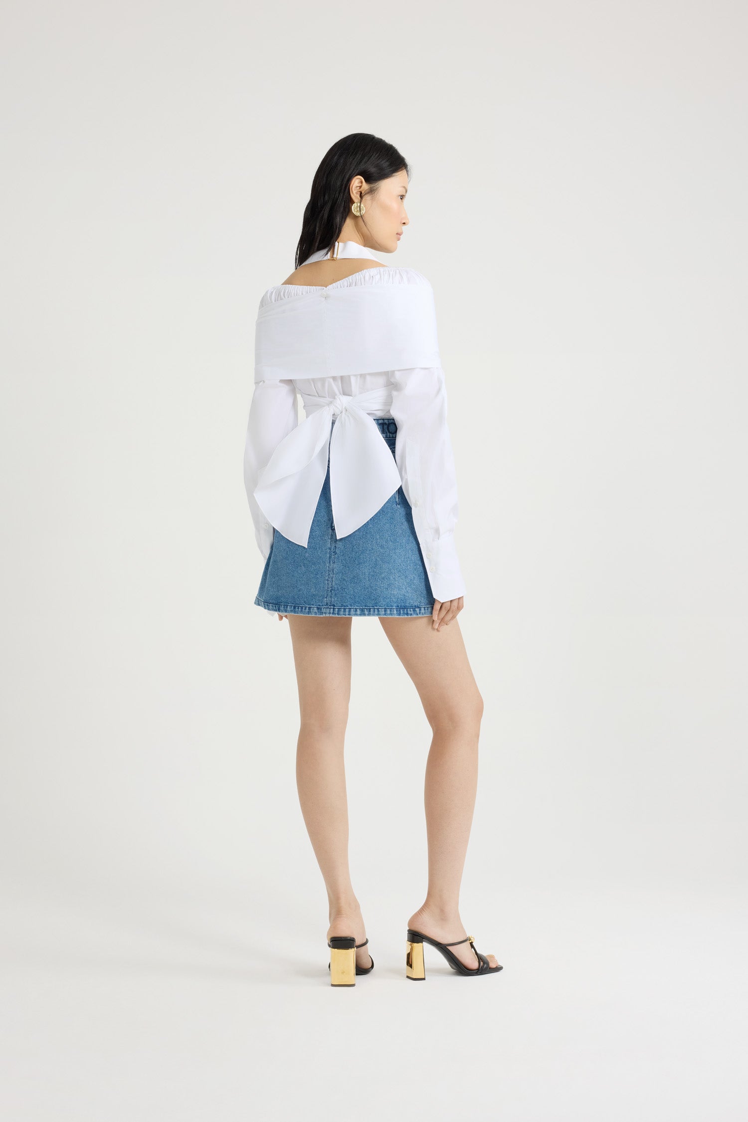 Patou P25BL0370017001W blouse coton bio blanche cache-cœur