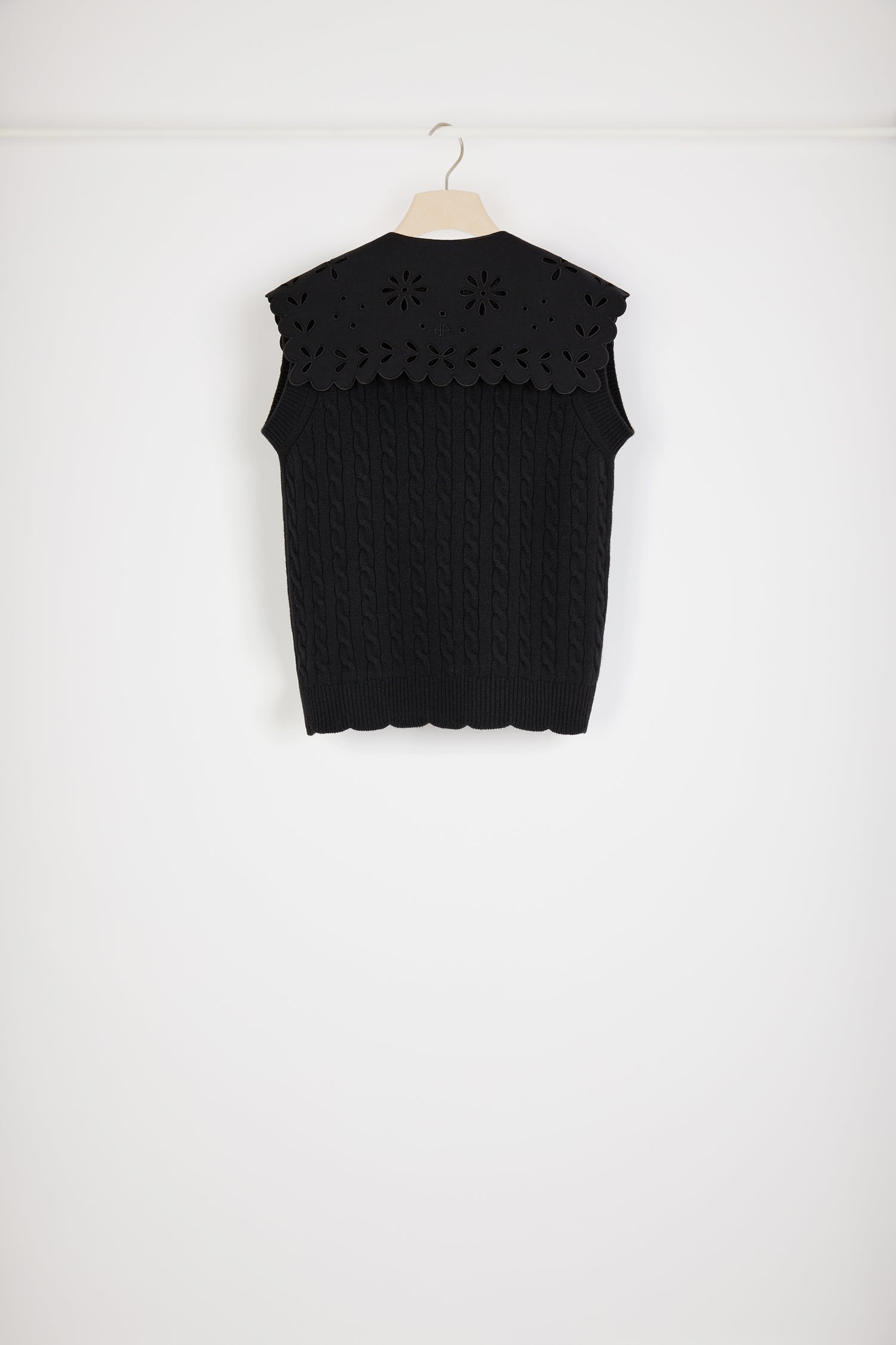 Patou KN1068056999B gilet laine mérinos noir