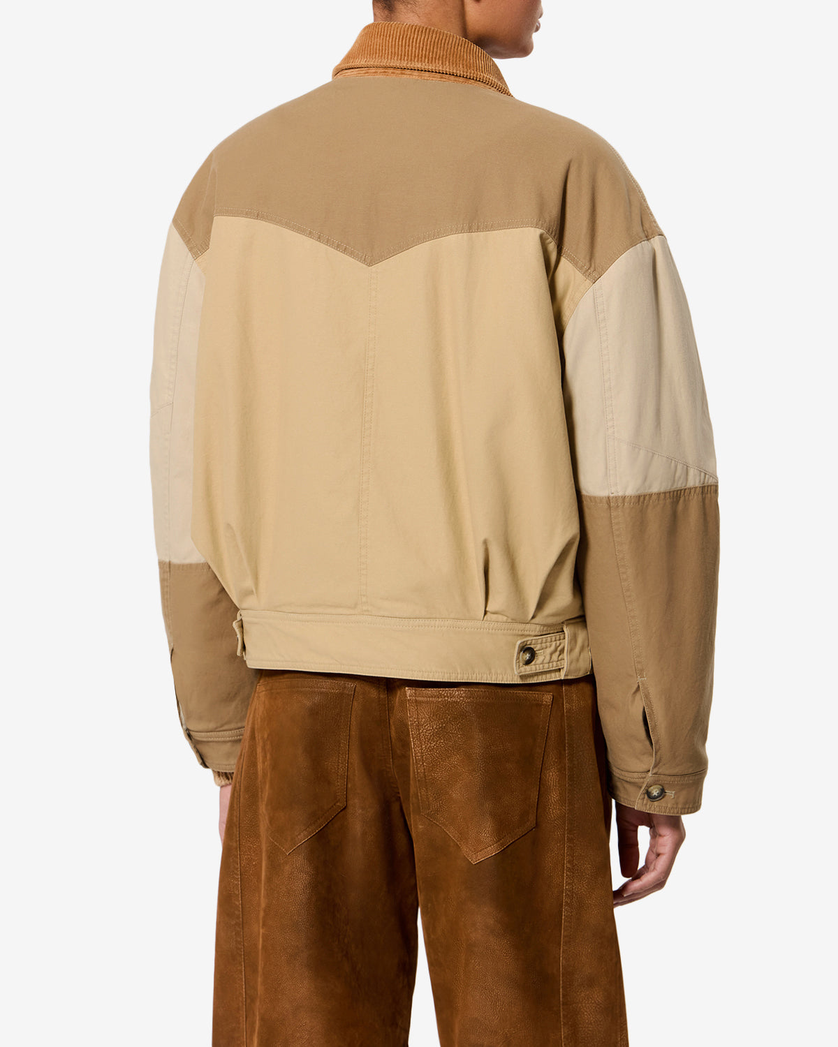 Isabel Marant Risla veste coton beige patchwork courte