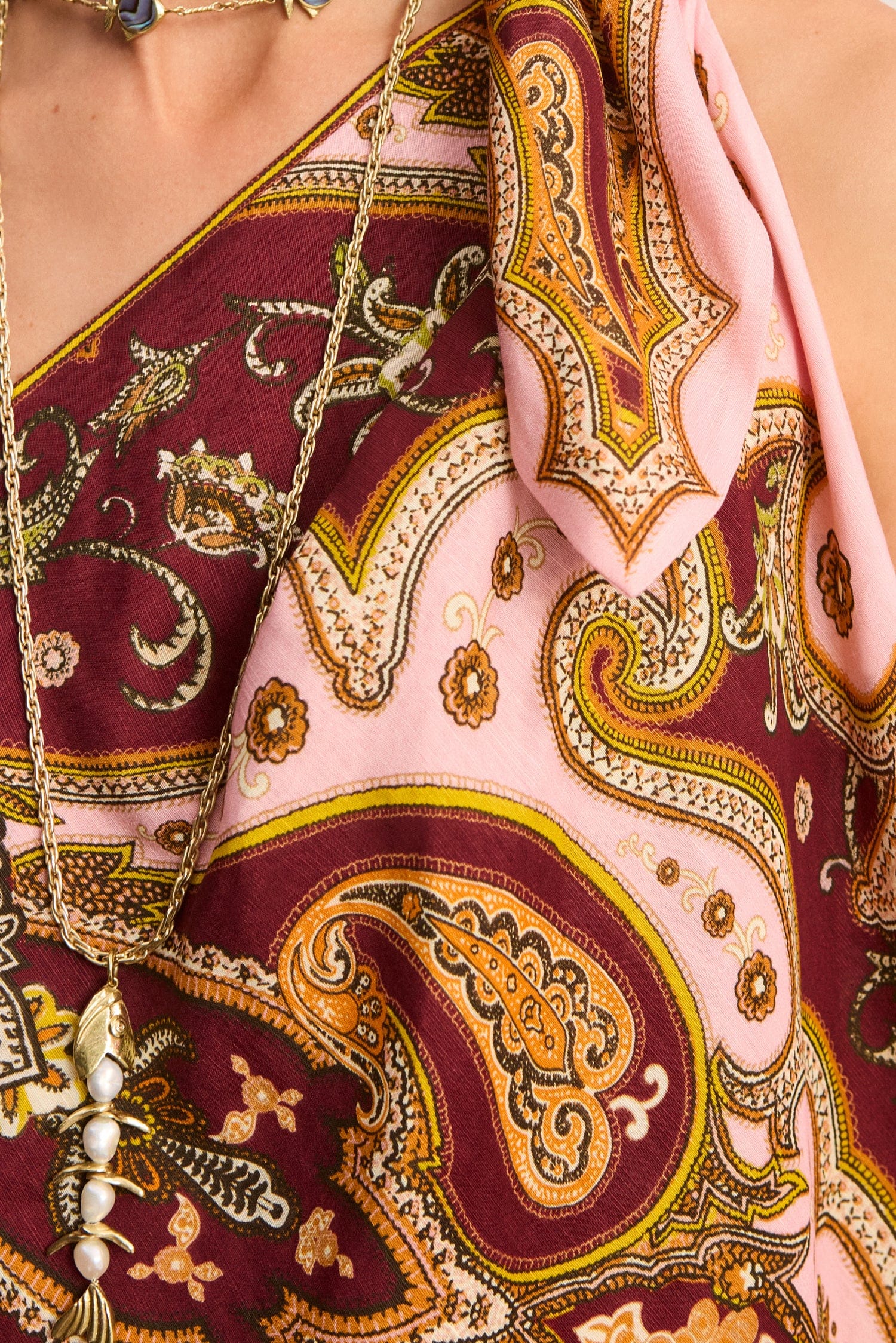 Alemäis Porter robe midi une épaule viscose lin