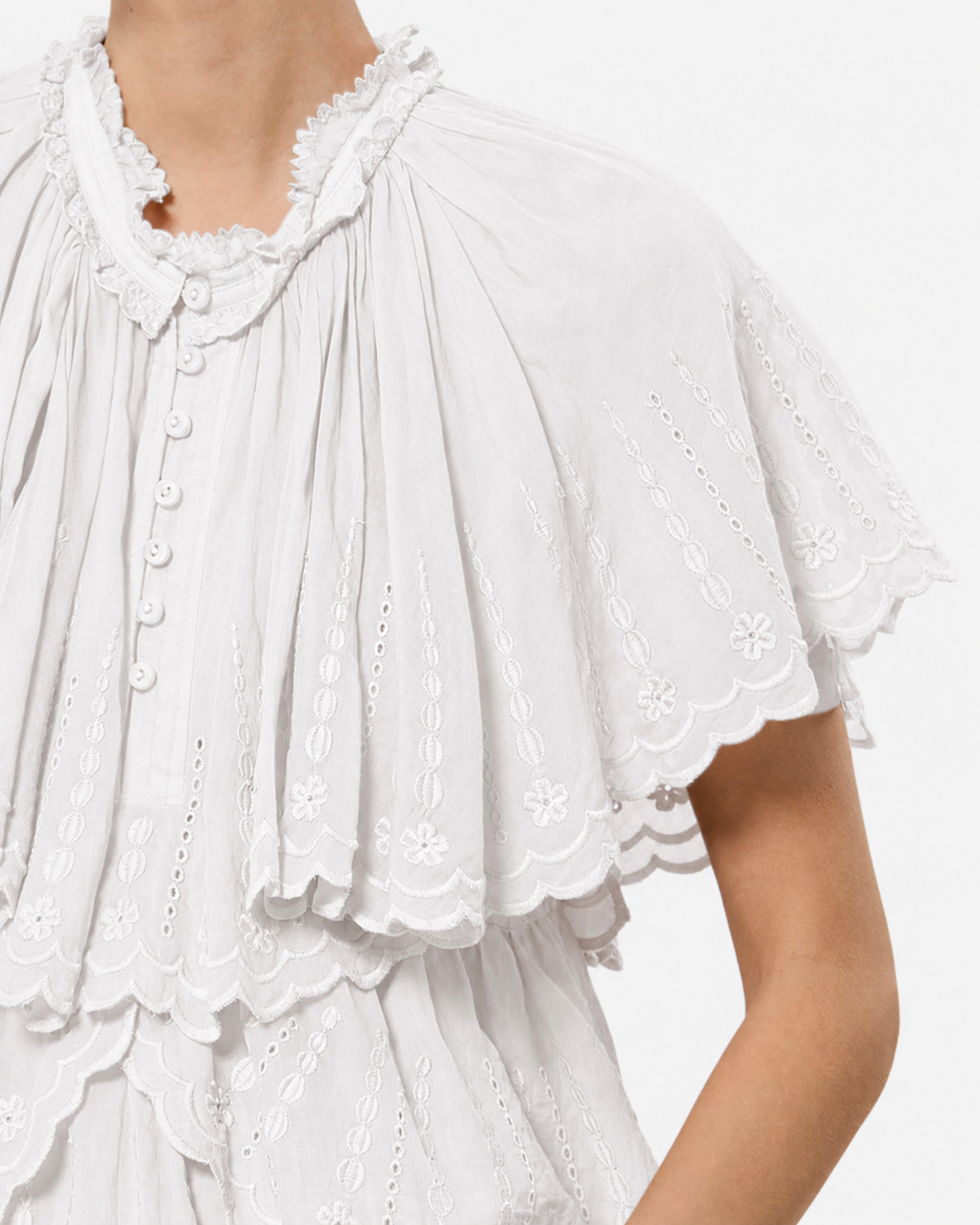Isabel Marant Lorna top blanc broderie anglaise