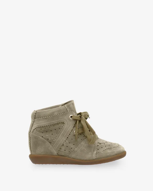 Isabel Marant Bobby baskets taupe suède compensées 5cm