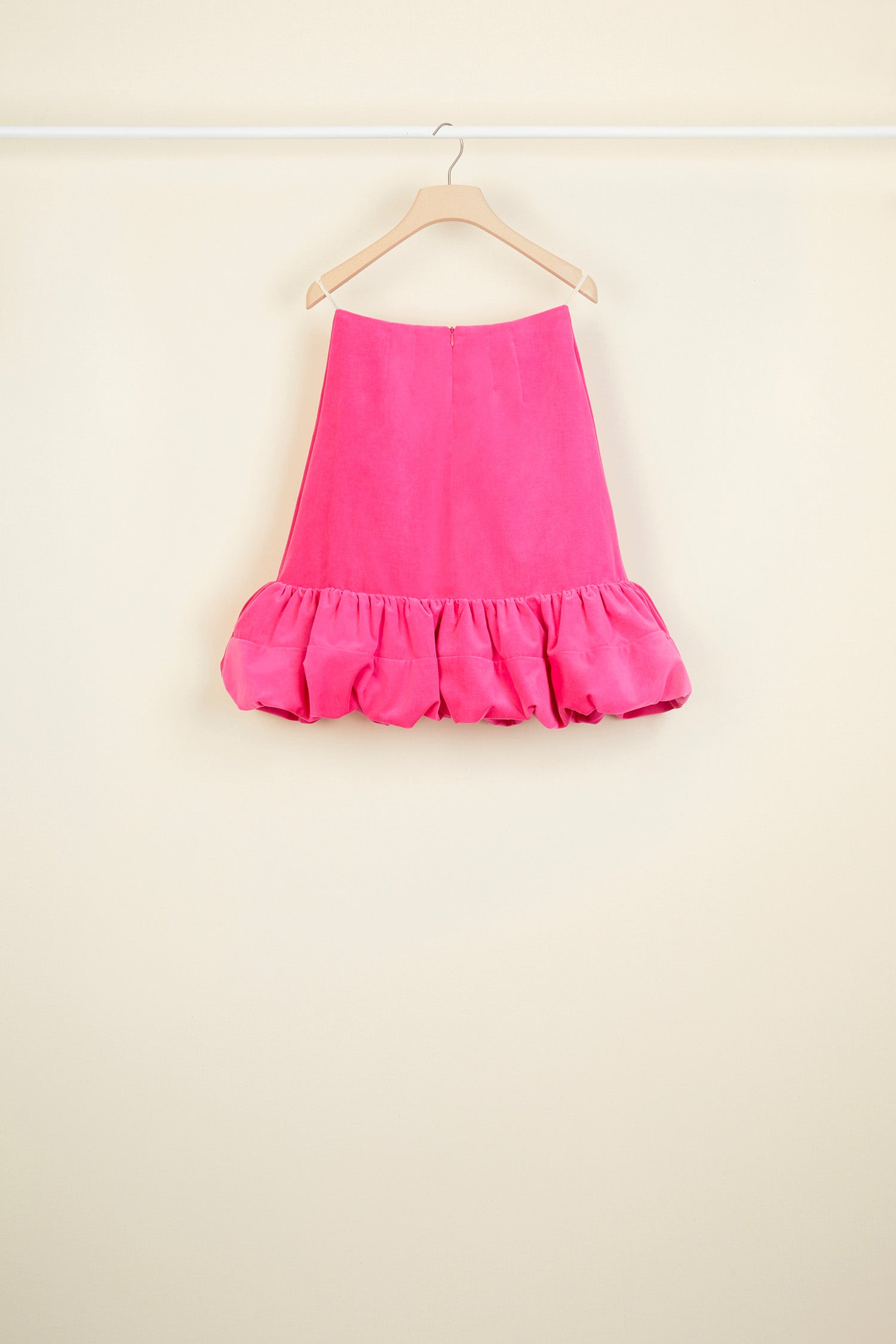 Patou SK006 jupe velours ourlet boule Raspberry