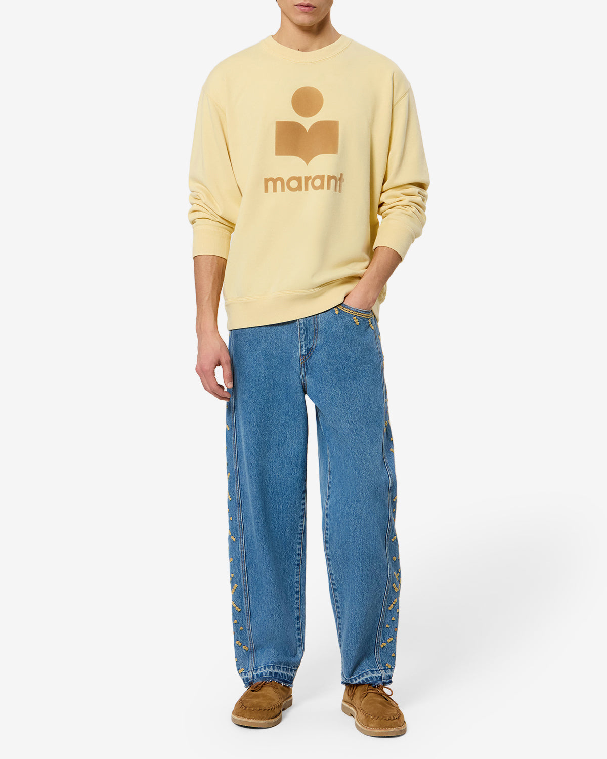 Isabel Marant Mikoy sweat coton beige logo