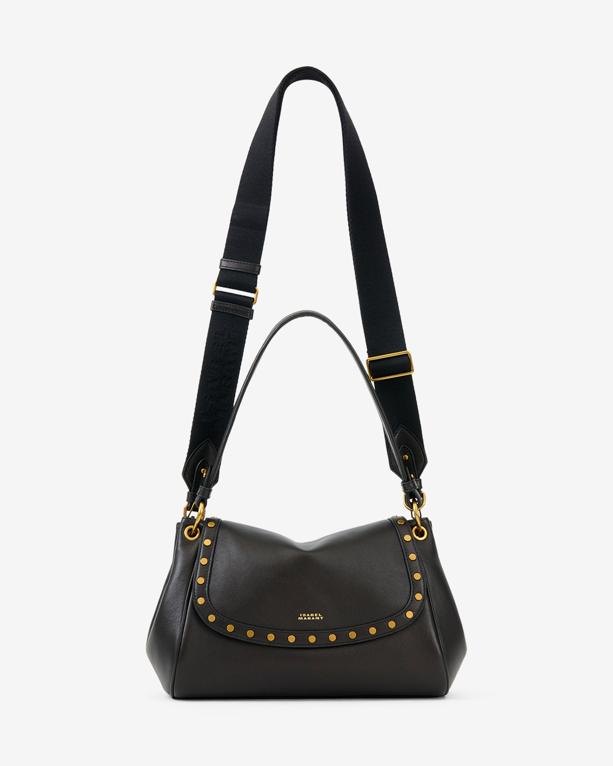 Isabel Marant Chany M sac cuir velours noir clouté