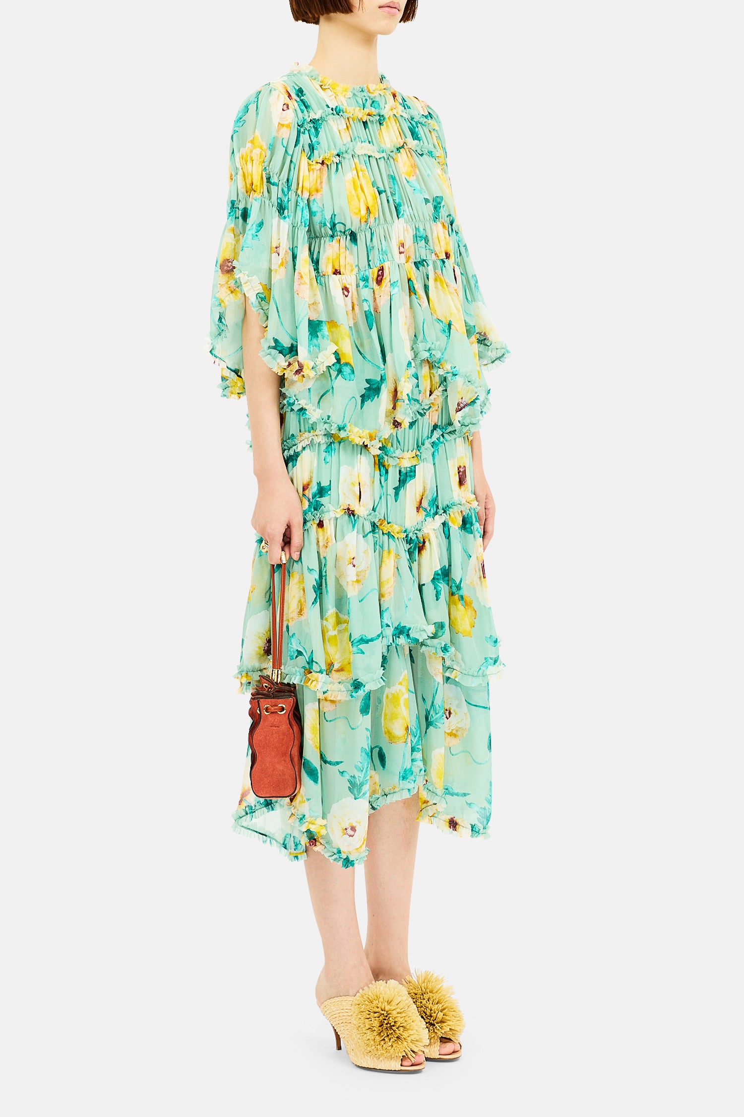 Ulla Johnson Lenore jupe midi Celadon fleurie
