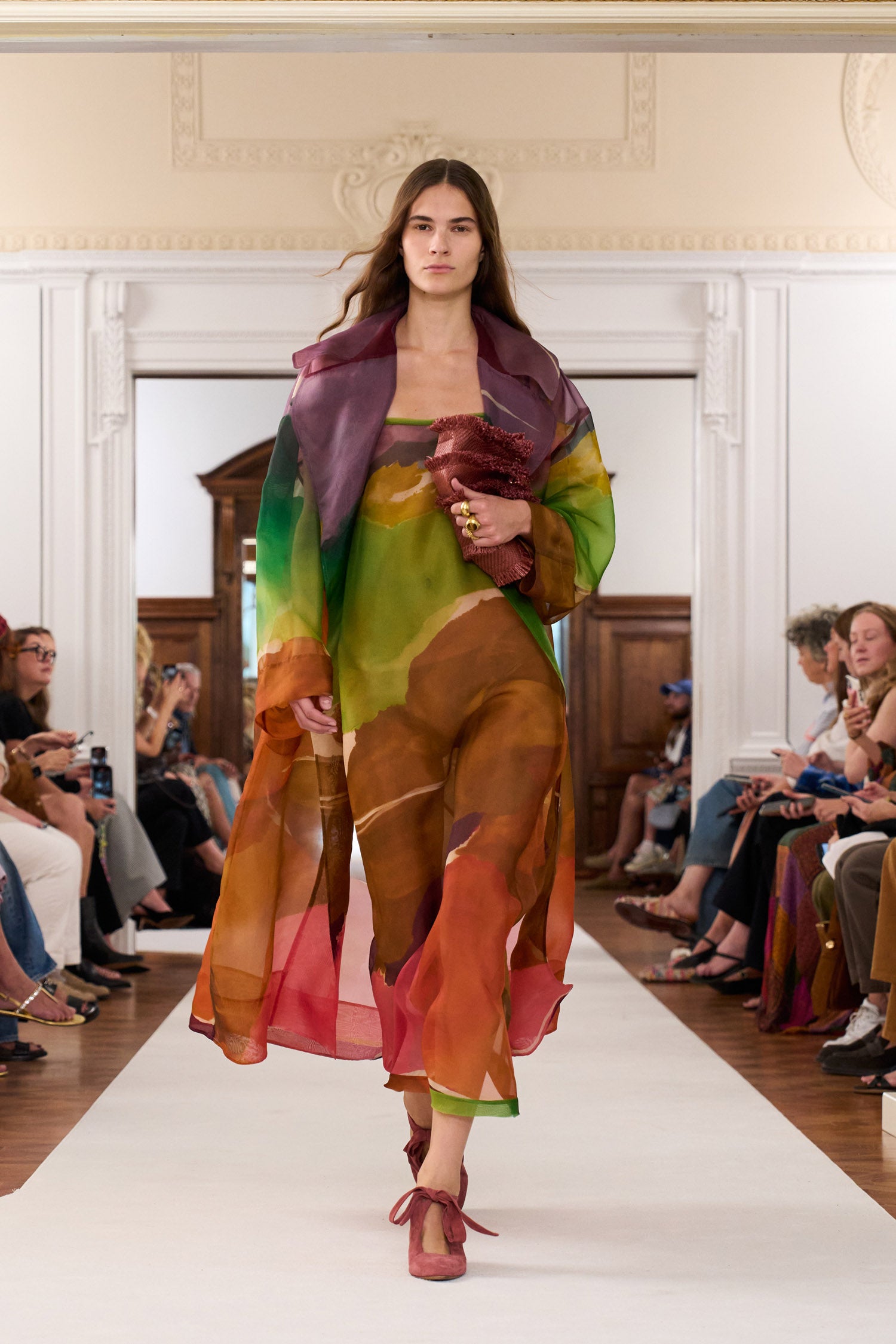 Ulla Johnson Novalie Trench Soie Organza Multicolore